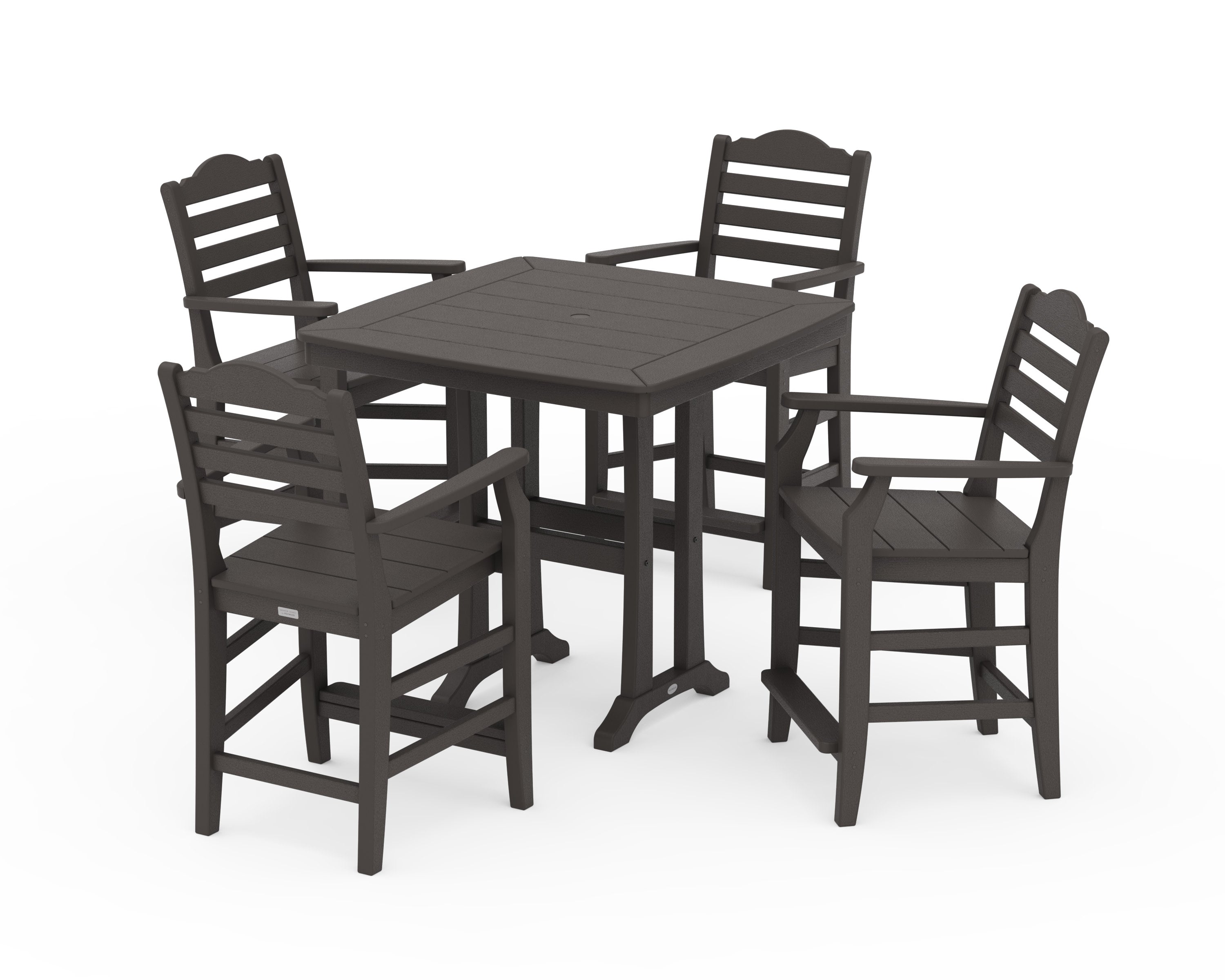 Savannah 5-Piece Counter Set with Trestle Legs in Vintage Coffee