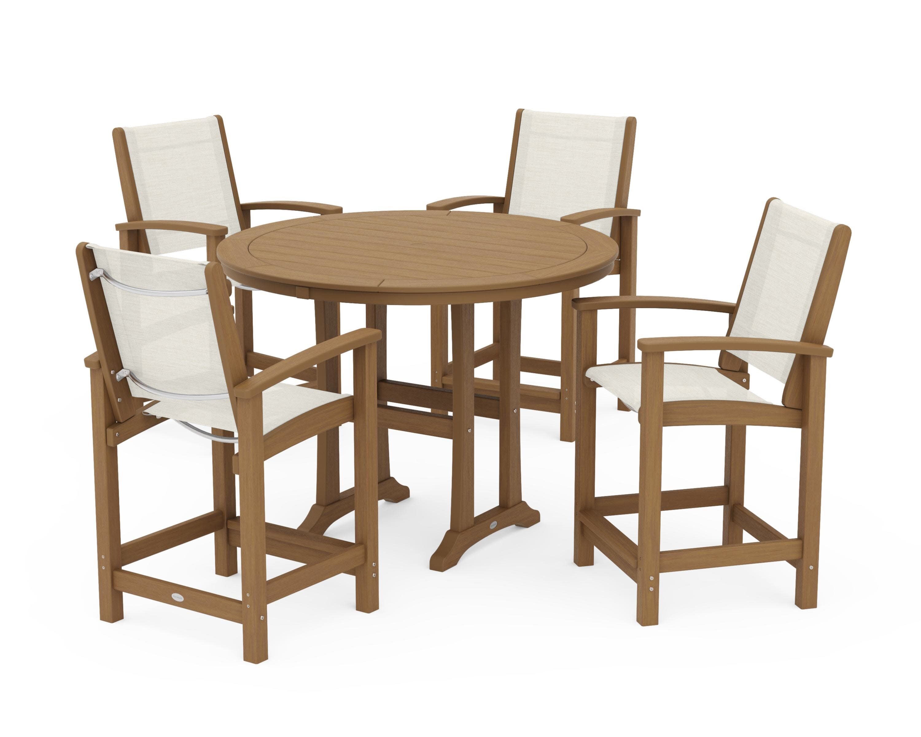 Coastal 5-Piece Counter Set in Natural / Parchment Sling