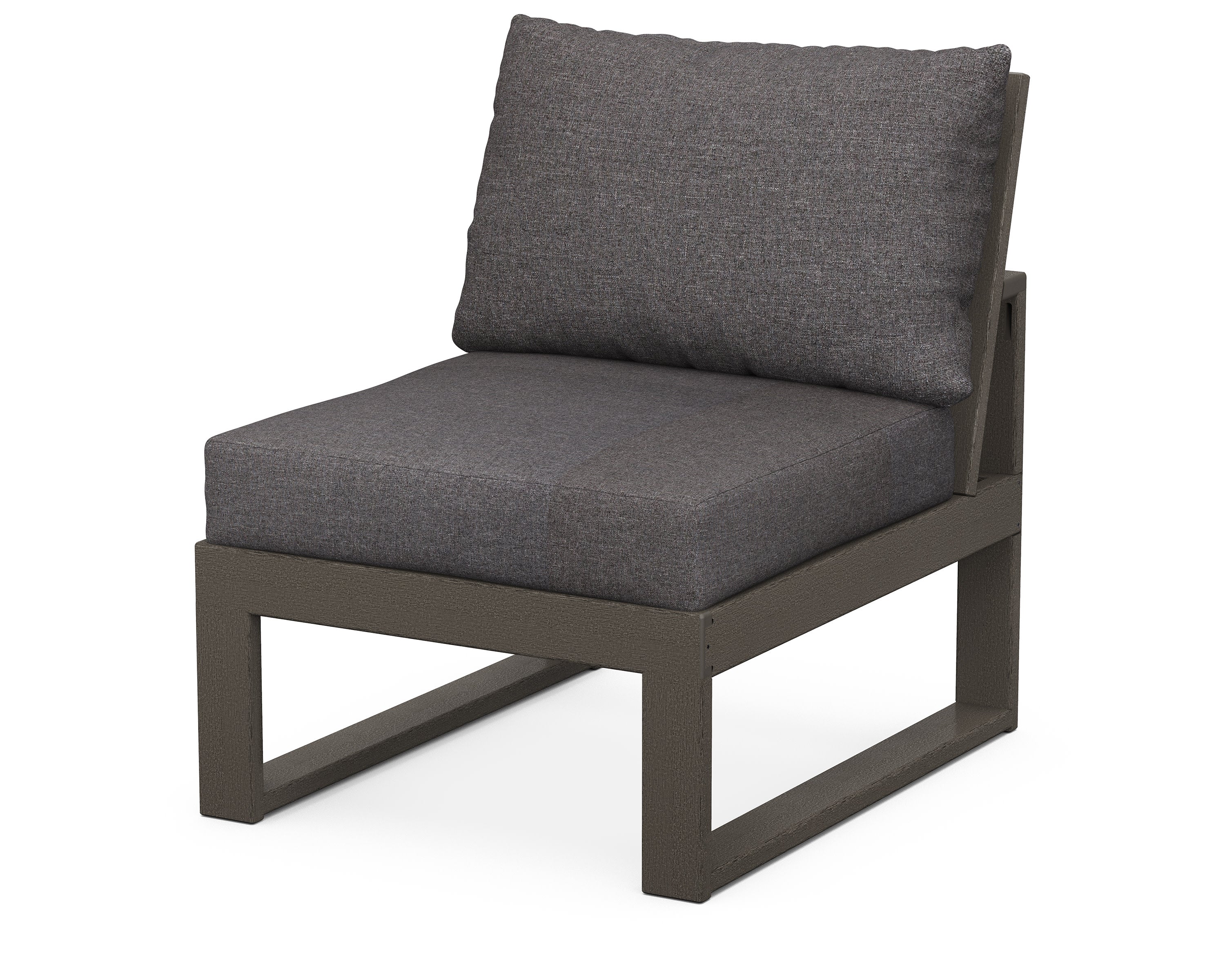 Modular Armless Chair in Vintage Coffee / Ash Charcoal
