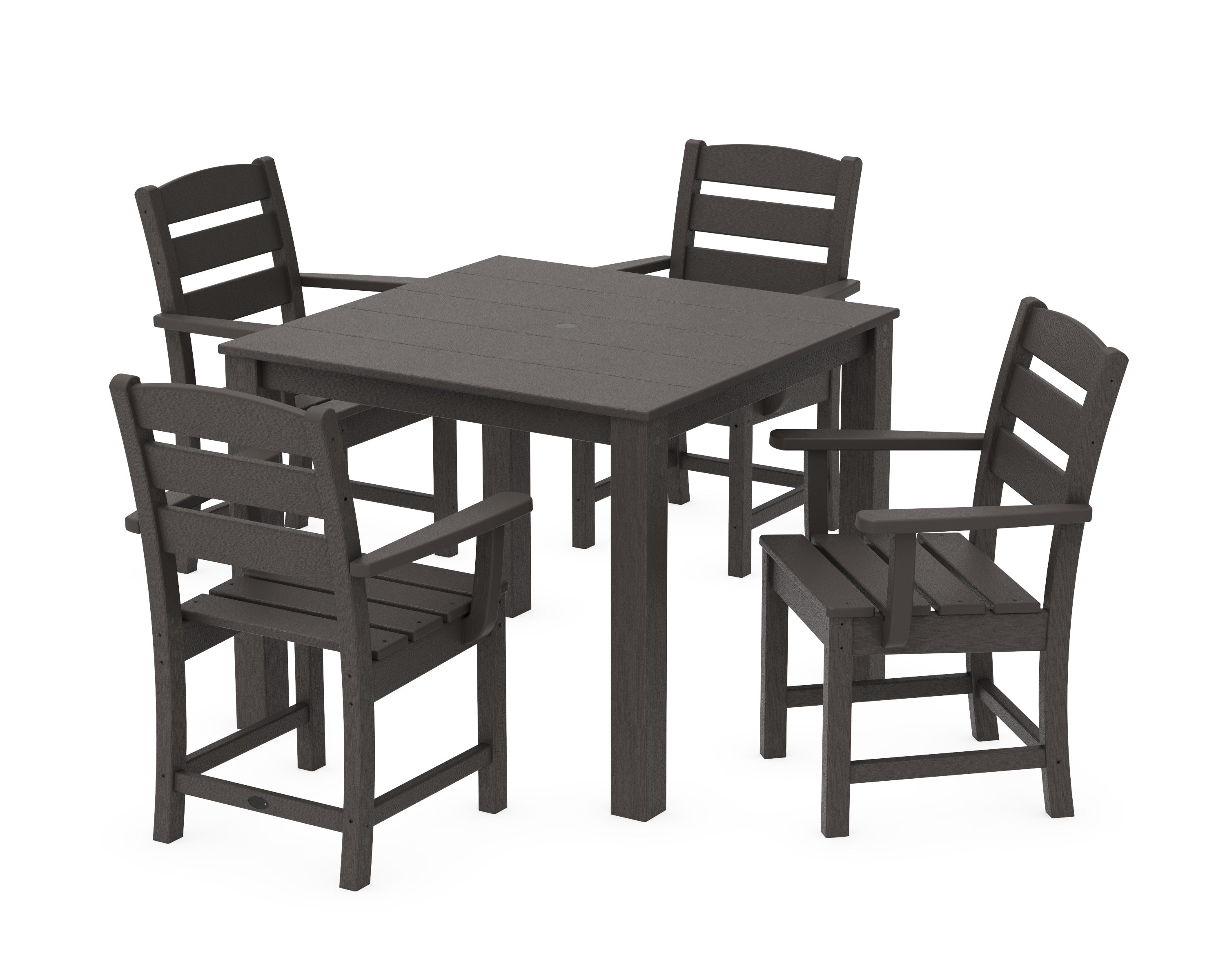 Lakeside 5-Piece Parsons Dining Set in Vintage Coffee