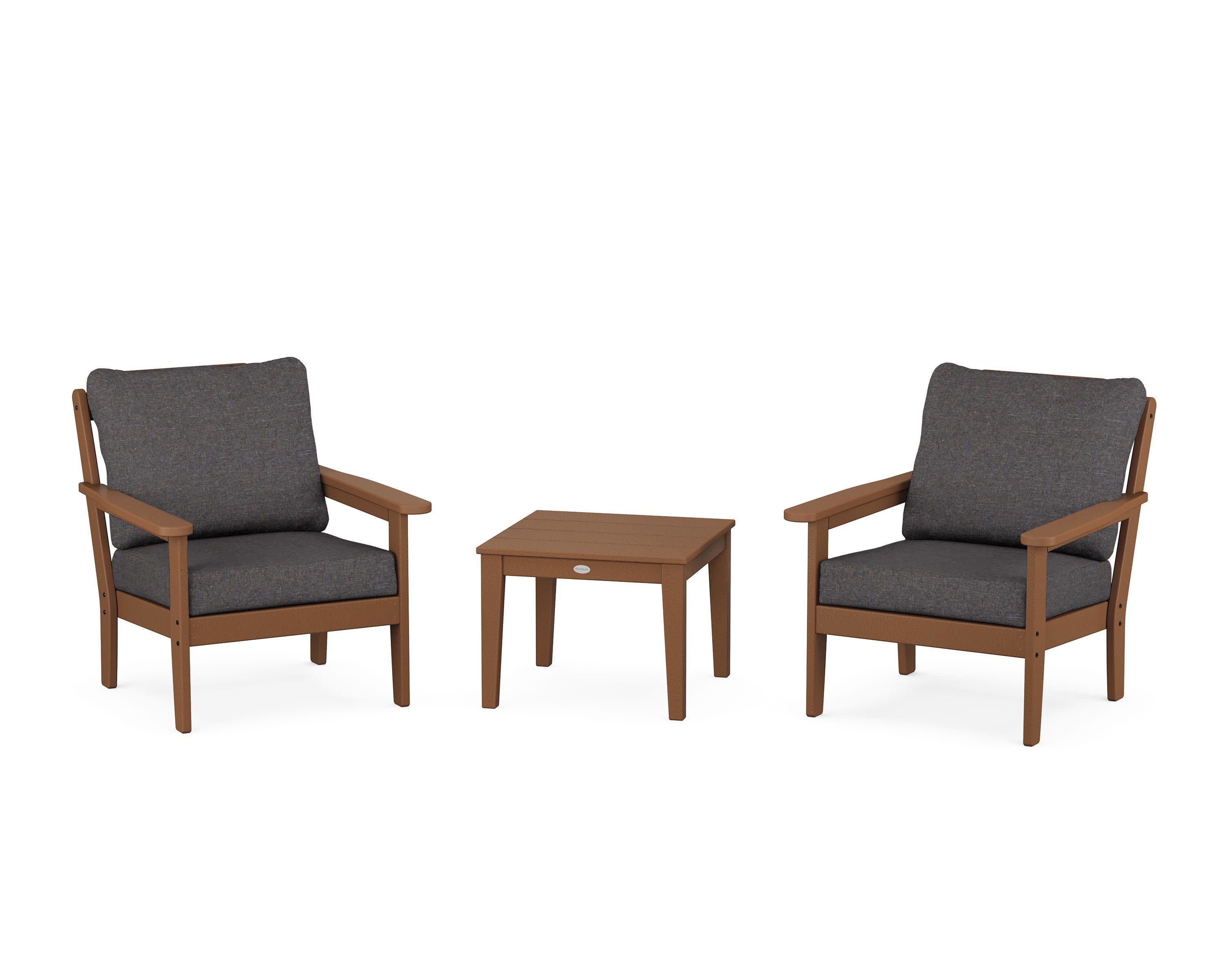 Cottage 3-Piece Deep Seating Set in Teak / Ash Charcoal