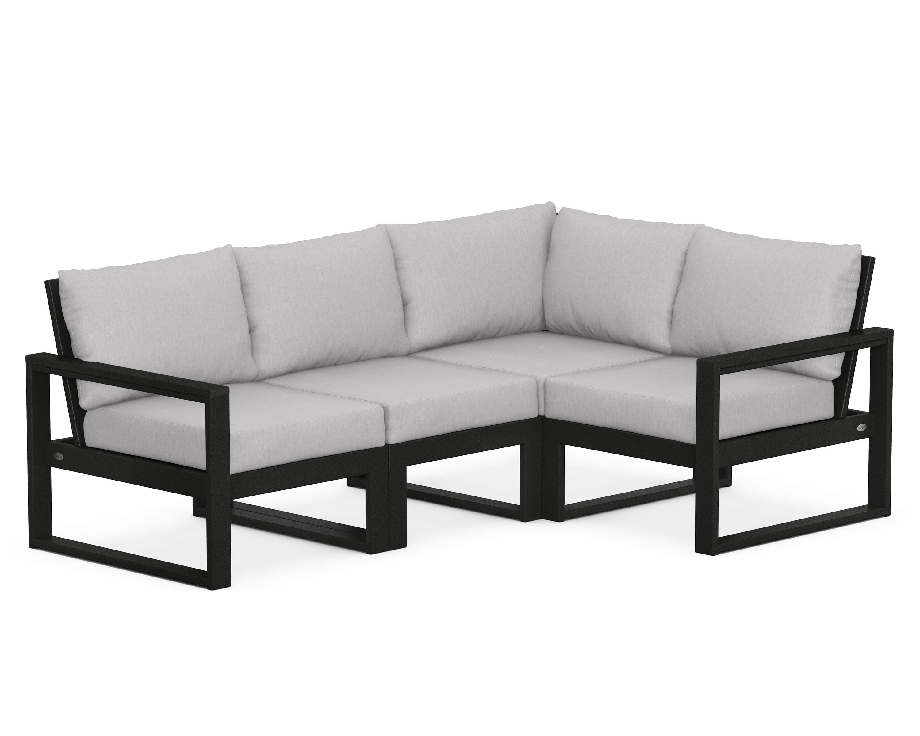EDGE 4-Piece Modular Deep Seating Set in Black / Granite