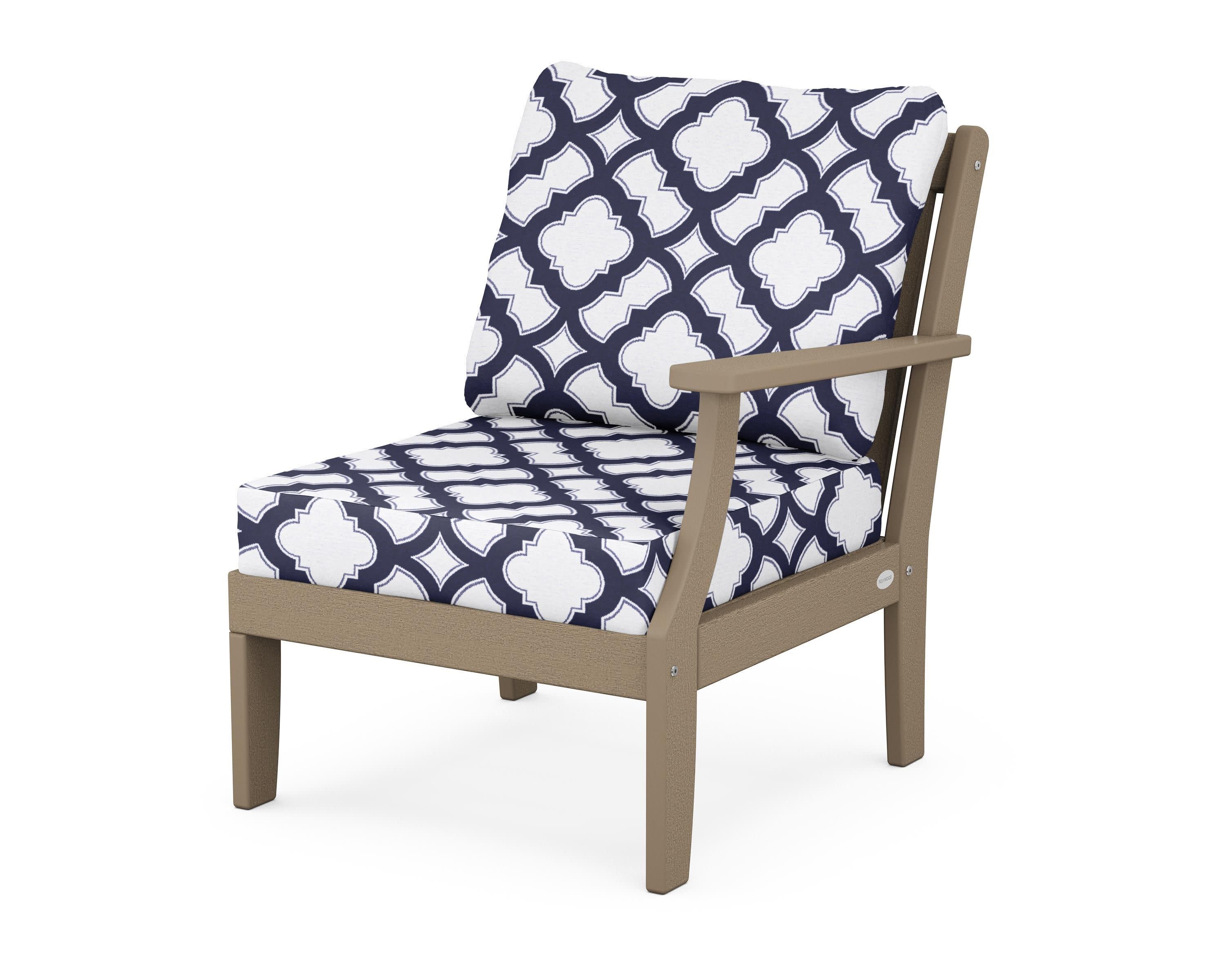 Braxton Modular Right Arm Chair in Vintage Sahara / Trellis Navy