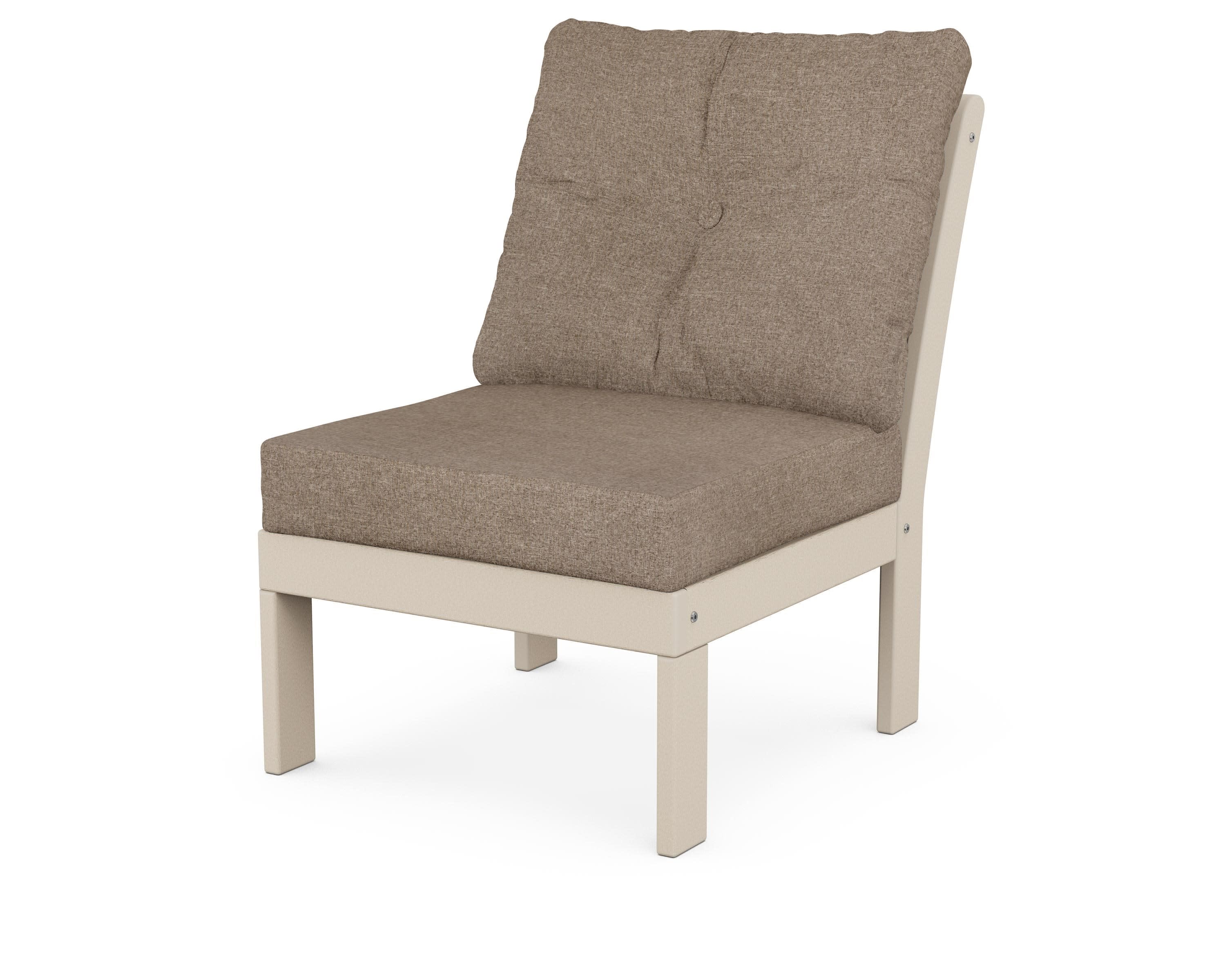 Vineyard Modular Armless Chair in Sand / Spiced Burlap