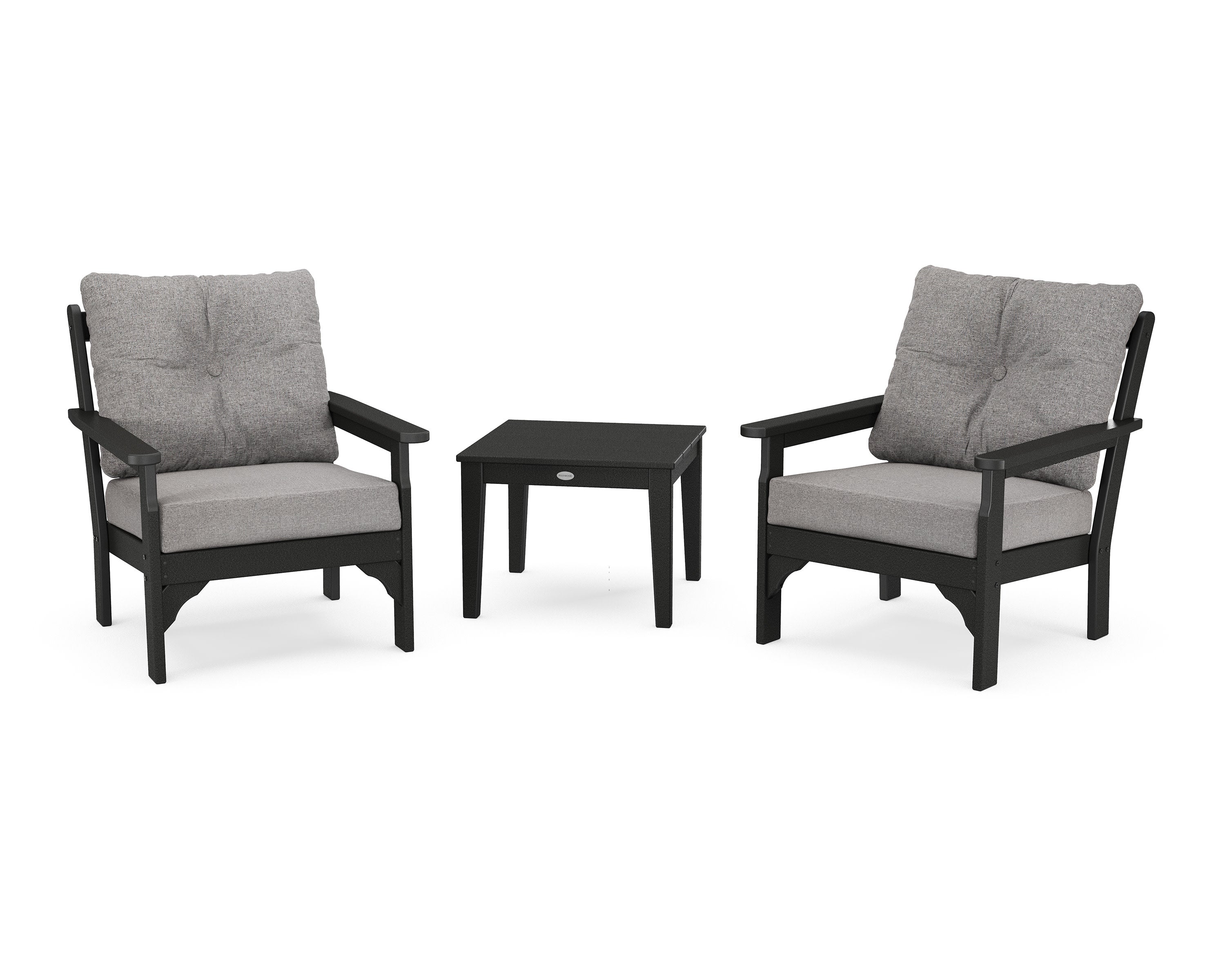Vineyard 3-Piece Deep Seating Set in Black / Grey Mist