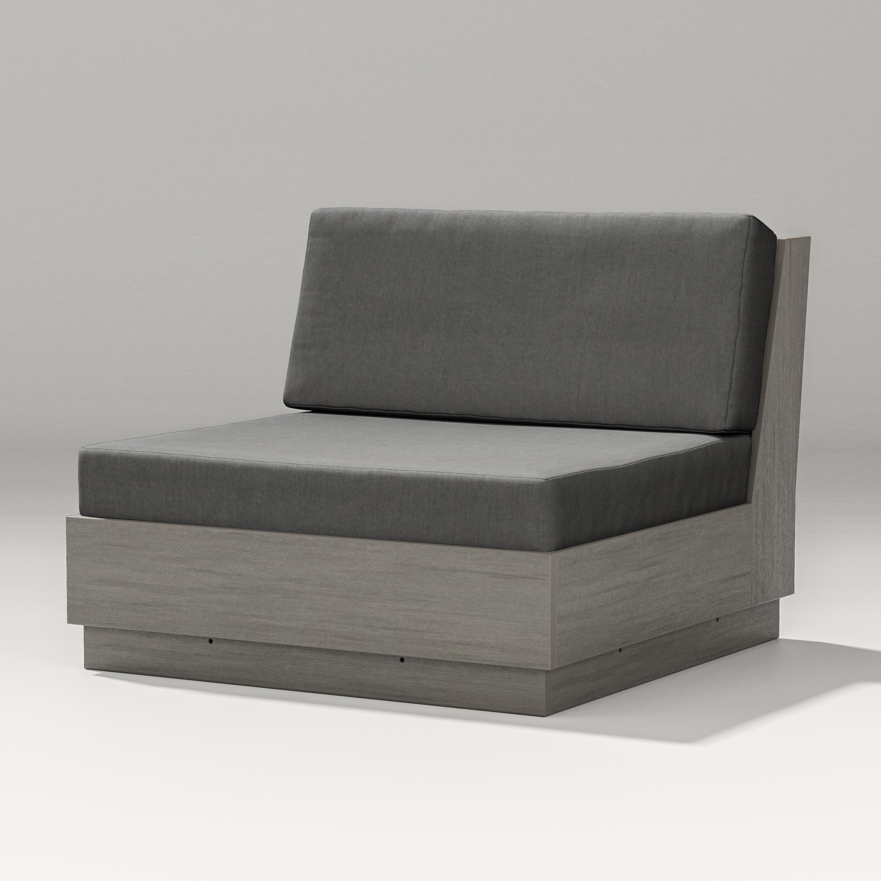 Elevate Modular Armless Chair in Driftwood / Spectrum Carbon