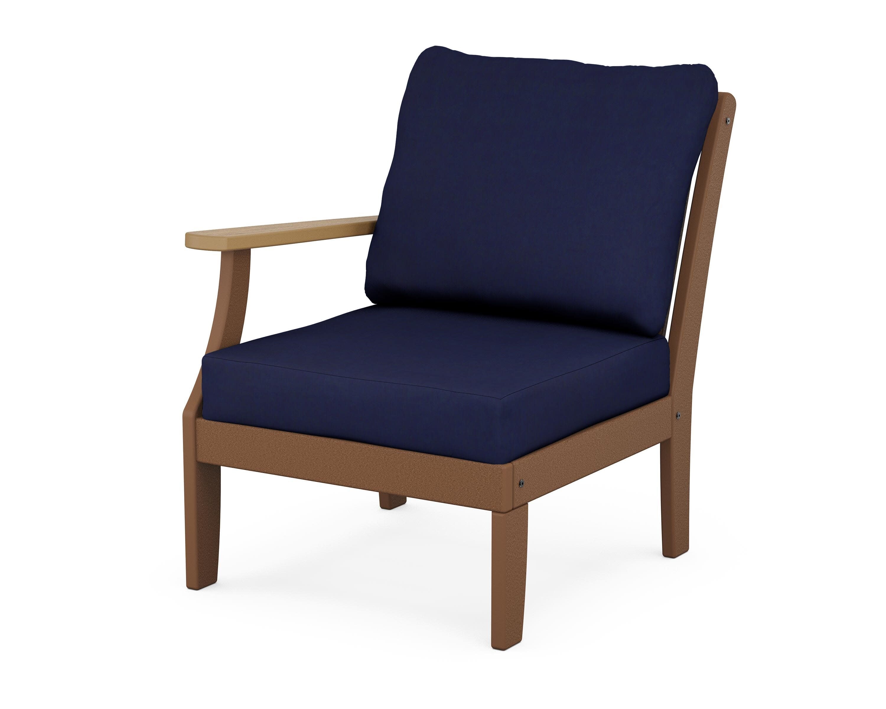 Braxton Modular Left Arm Chair in Teak / Natural / Navy