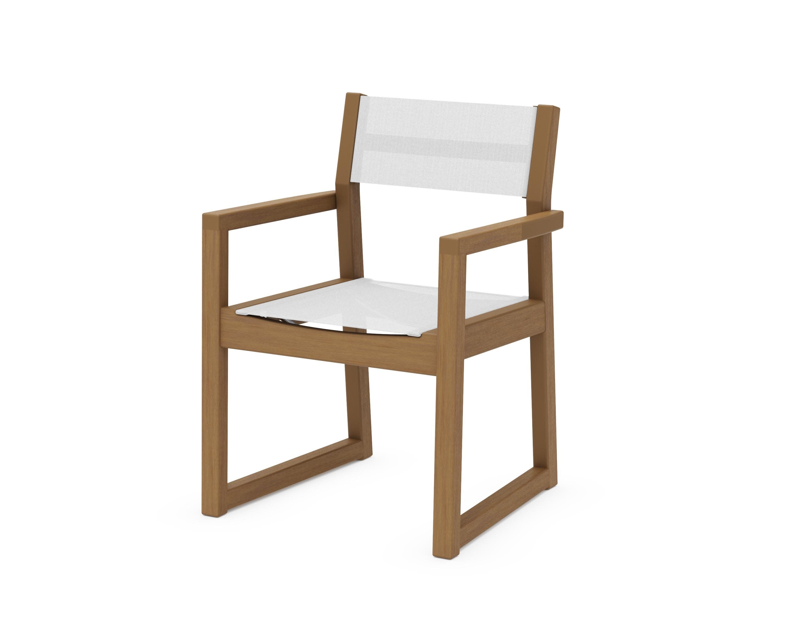 EDGE Sling Dining Arm Chair in Natural / White Sling
