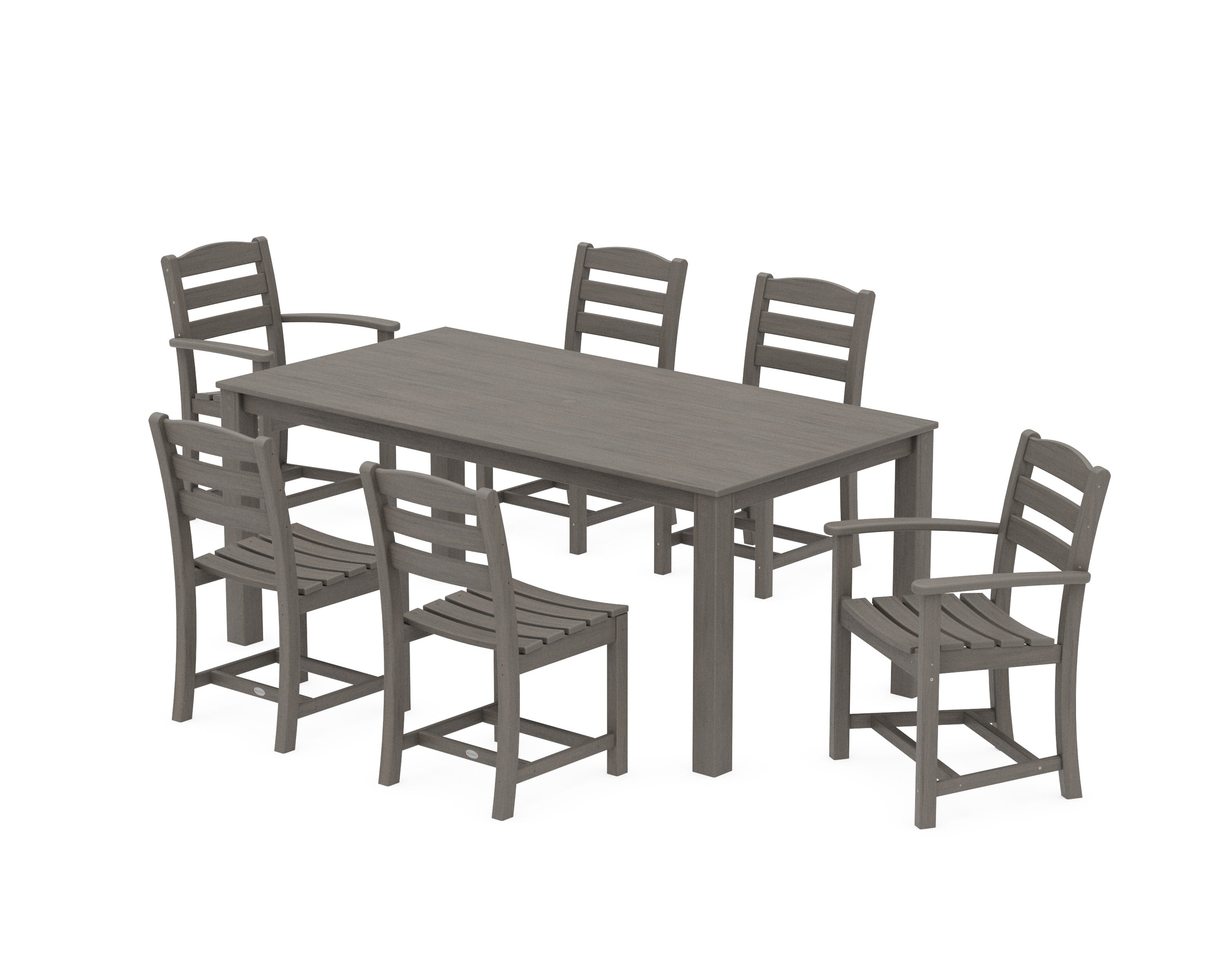 La Casa Cafe' 7-Piece Parsons Dining Set in Driftwood
