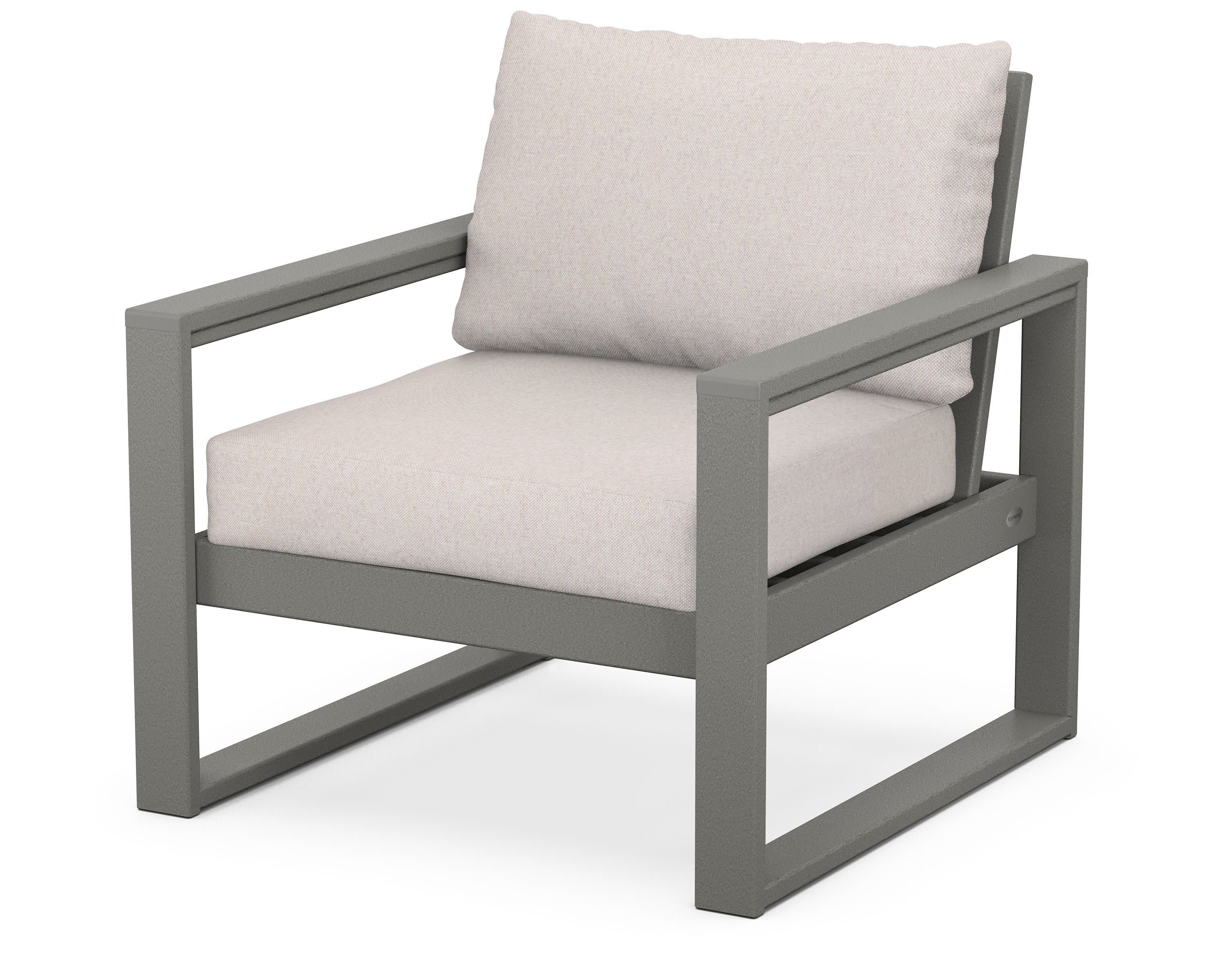 EDGE Club Chair in Slate Grey / Dune Burlap
