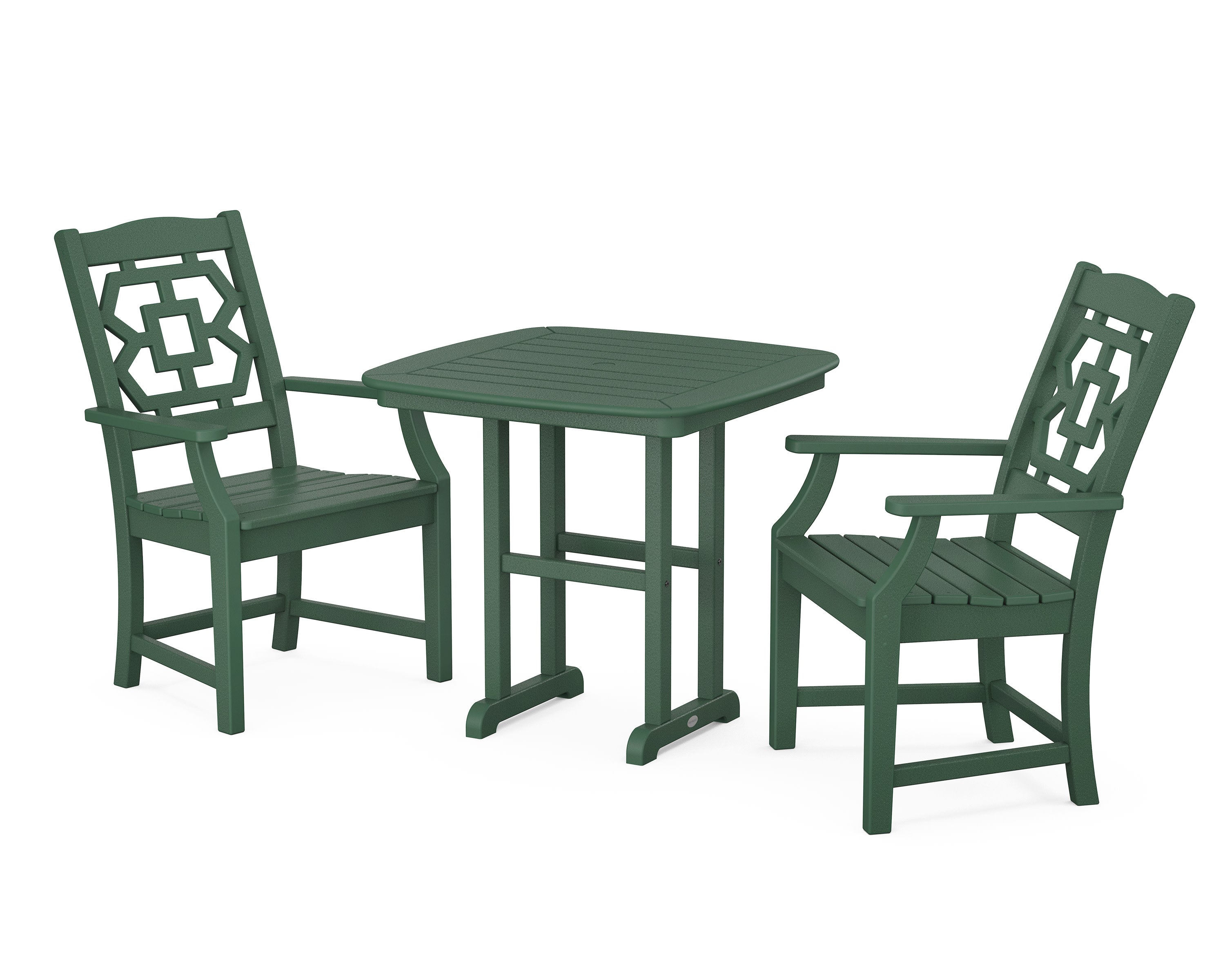 Chinoiserie 3-Piece Dining Set in Green