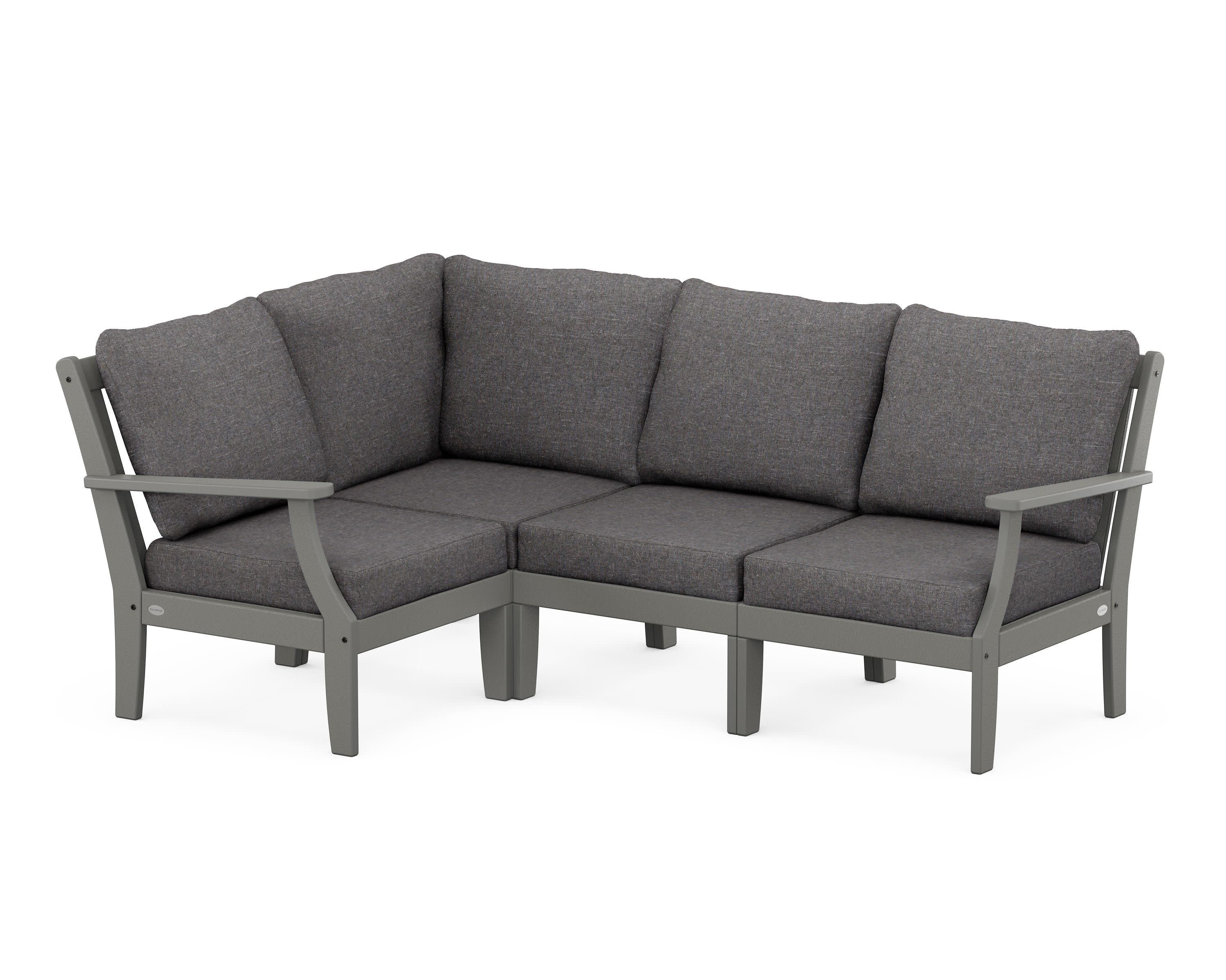 Braxton Modular 4-Piece Deep Seating Set in Slate Grey / Ash Charcoal