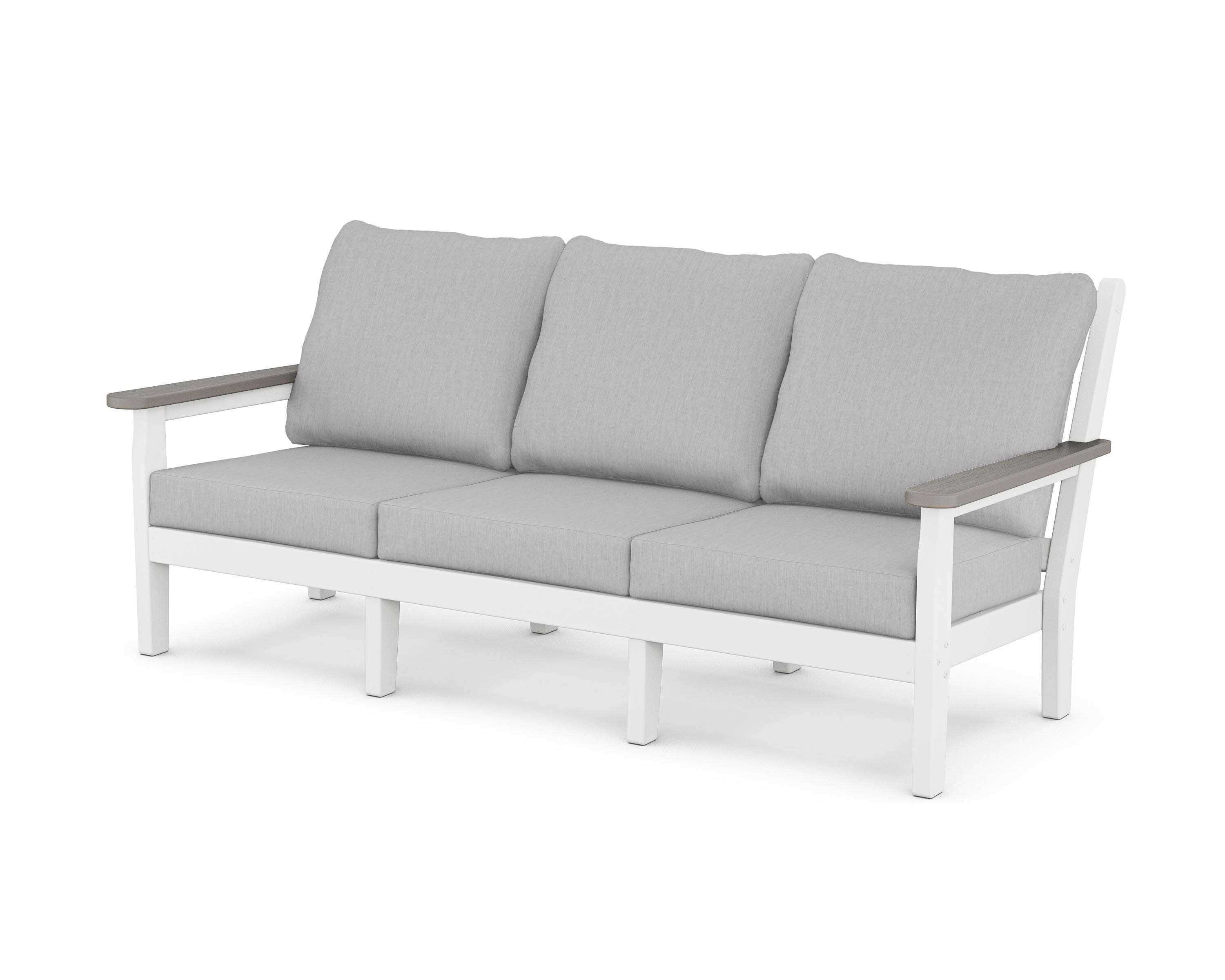 Chippendale Deep Seating Sofa in White / Driftwood / Granite