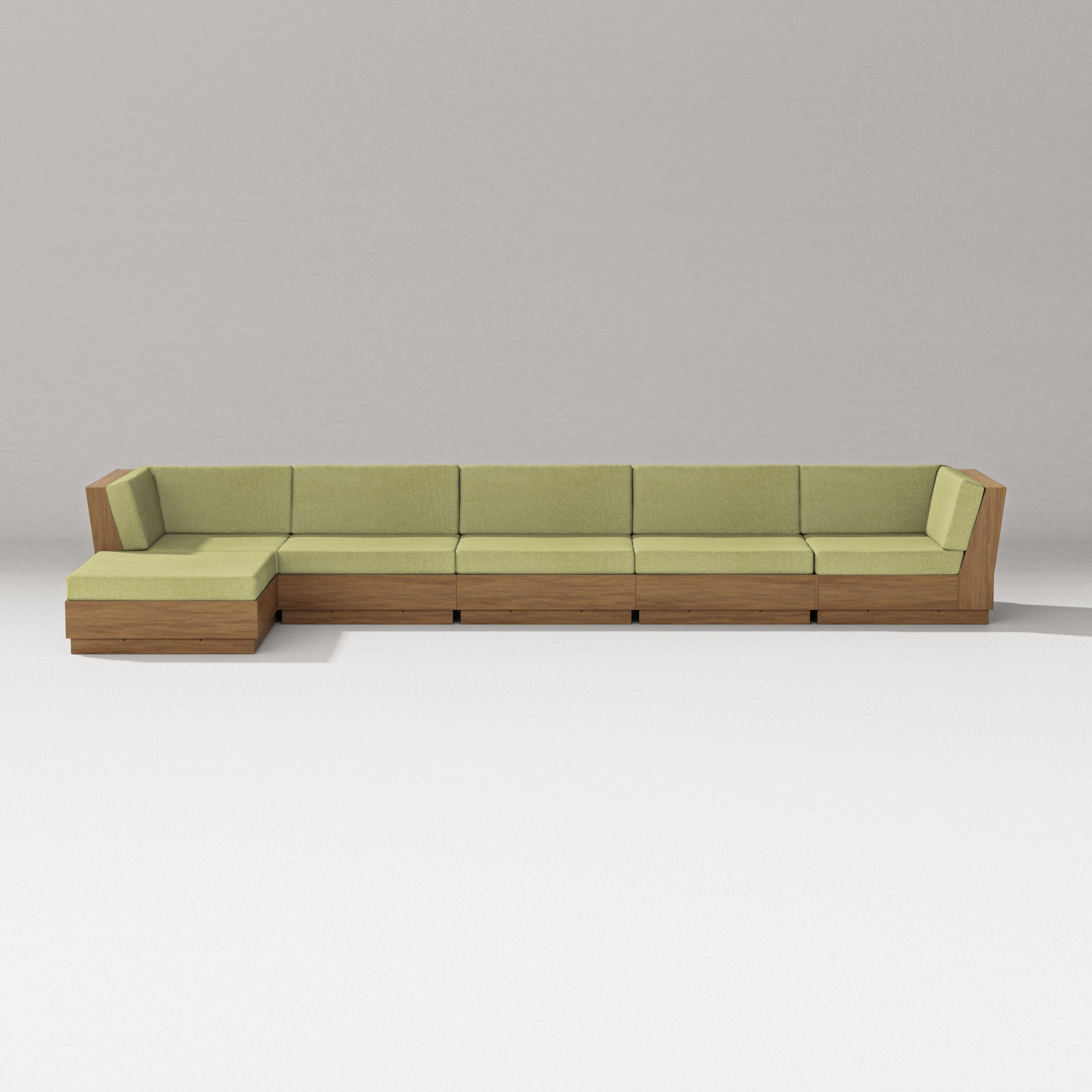Elevate 6-Piece Chaise Sectional in Natural / Chartreuse Boucle