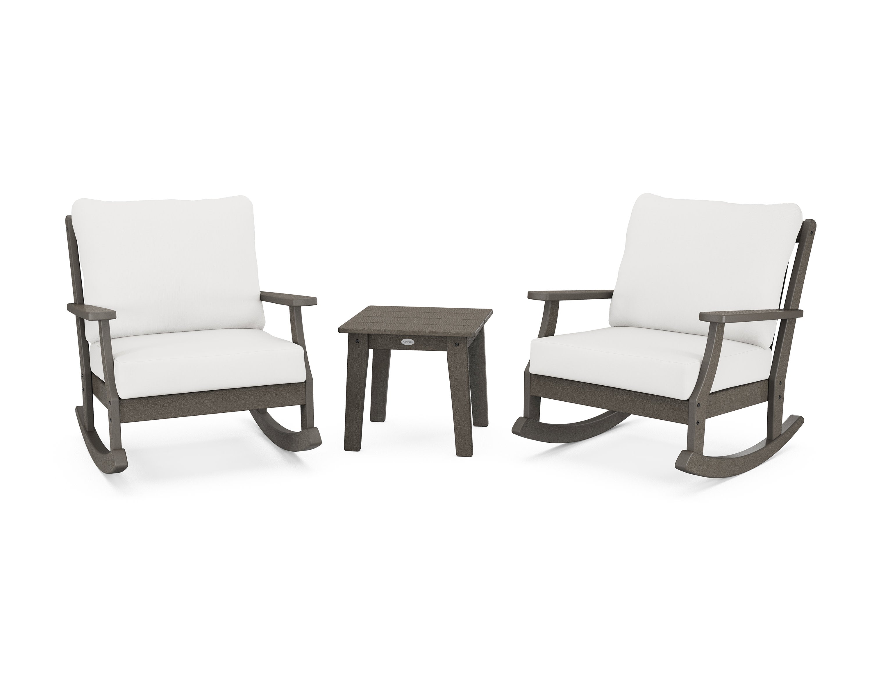 Braxton 3-Piece Deep Seating Rocker Set in Vintage Coffee / Natural Linen
