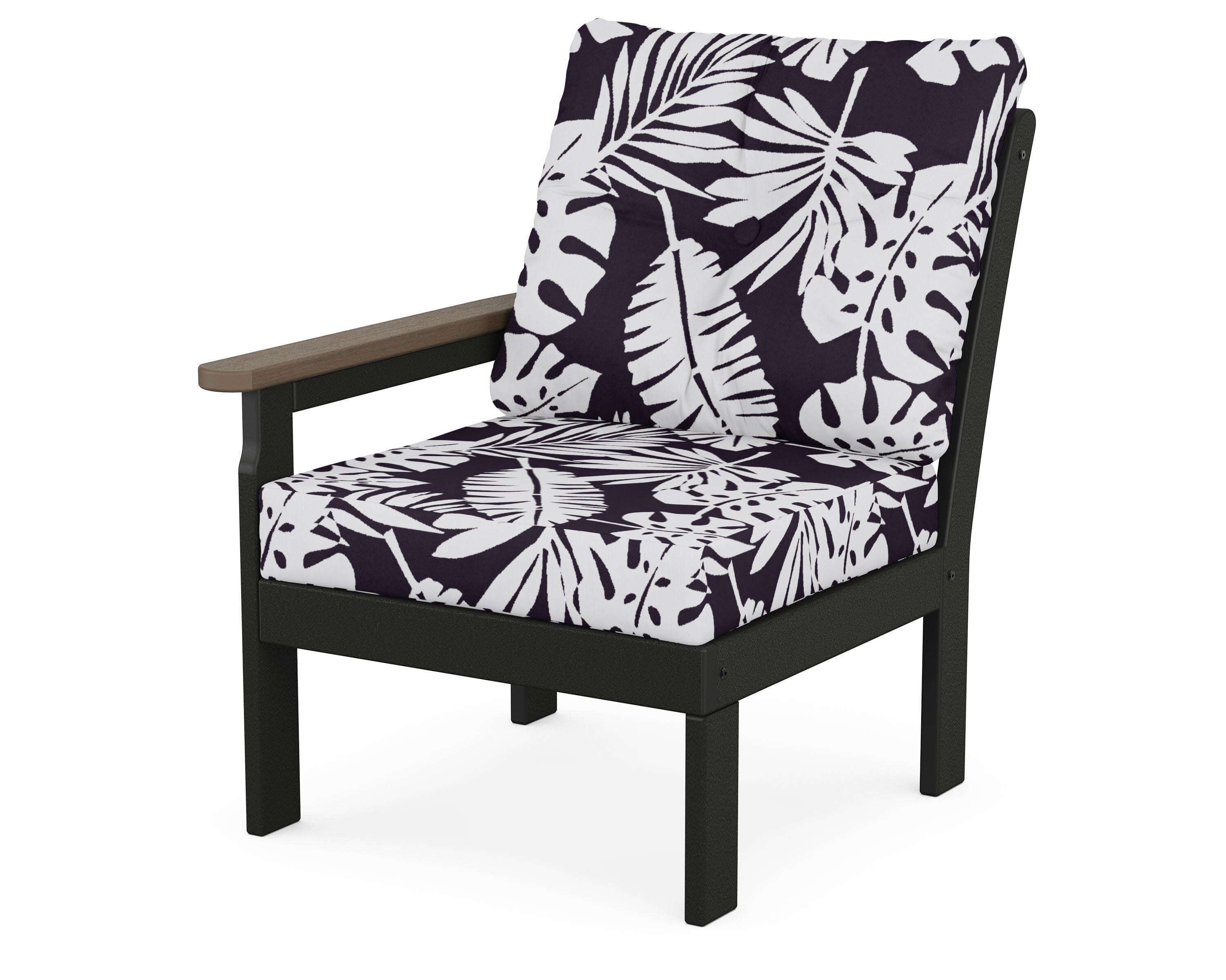 Vineyard Modular Left Arm Chair in Black / Kona / Leaf Navy