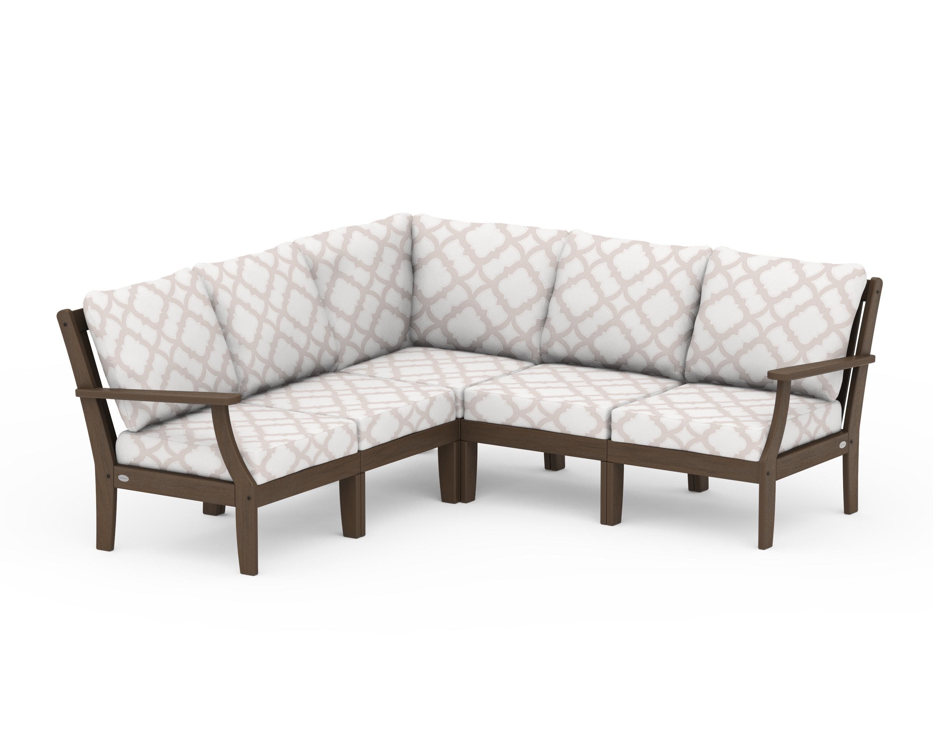 Braxton Modular 5-Piece Deep Seating Set in Kona / Trellis Dune Burlap