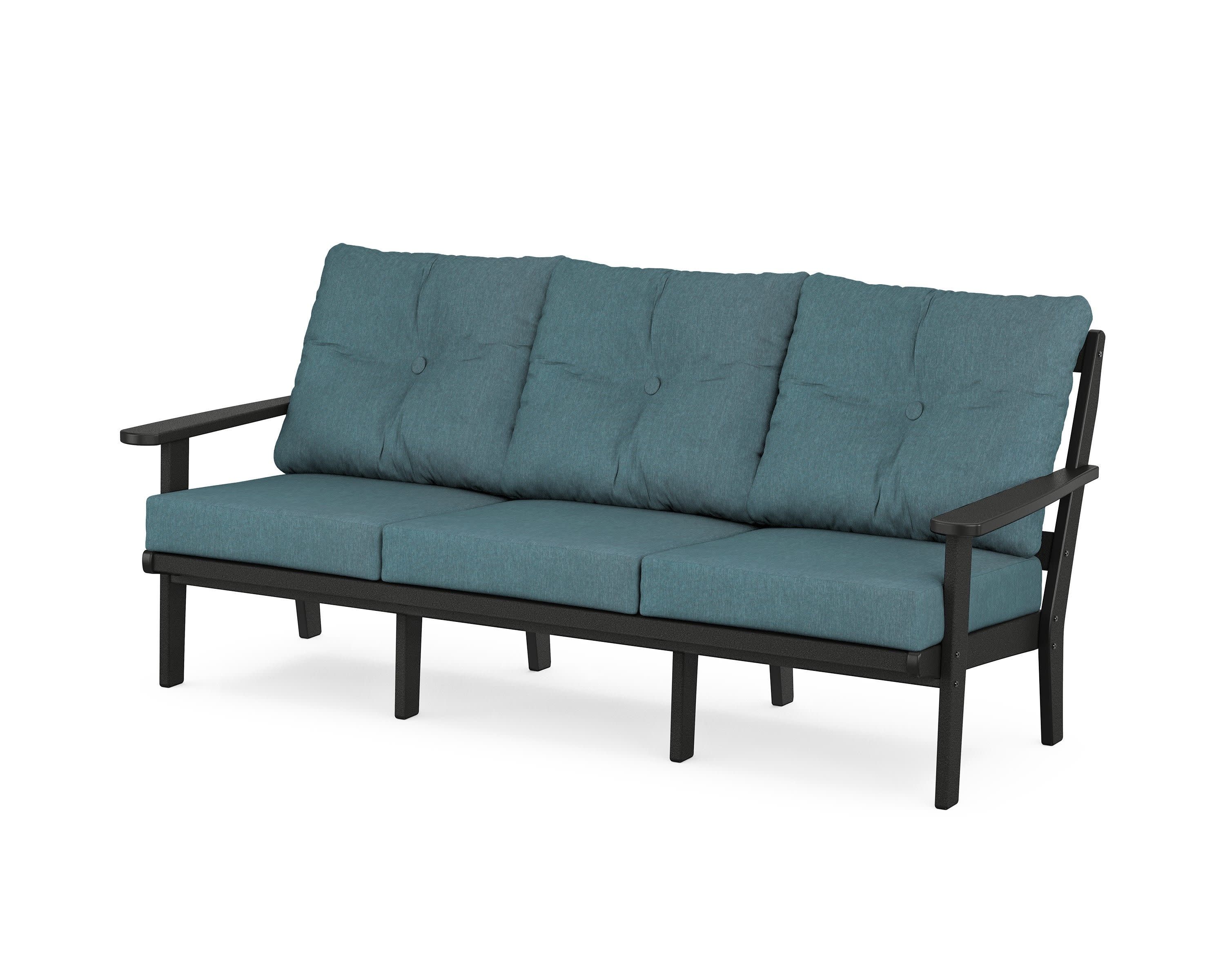Mission Deep Seating Sofa in Black / Ocean Teal