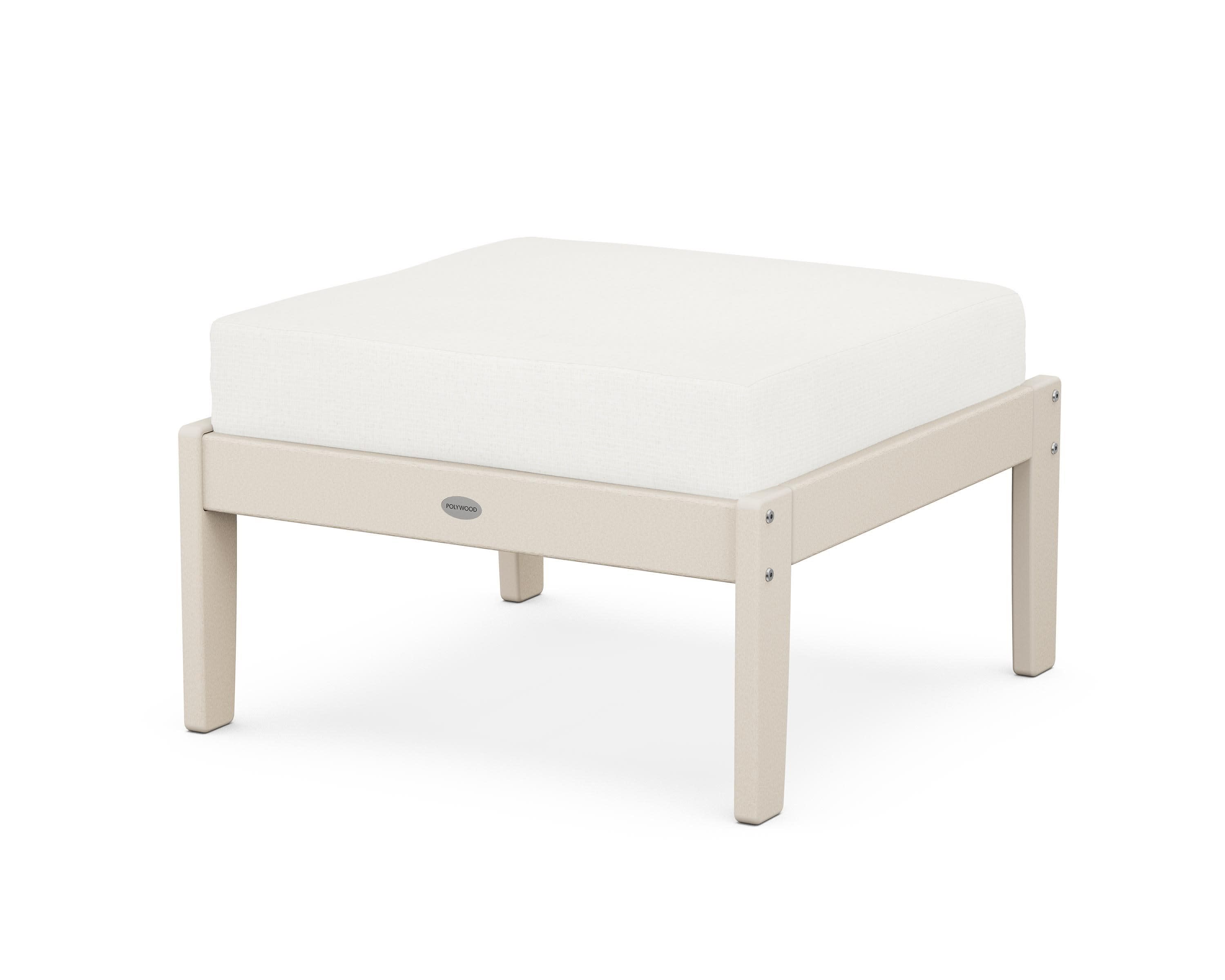 Braxton Deep Seating Ottoman in Sand / Natural Linen
