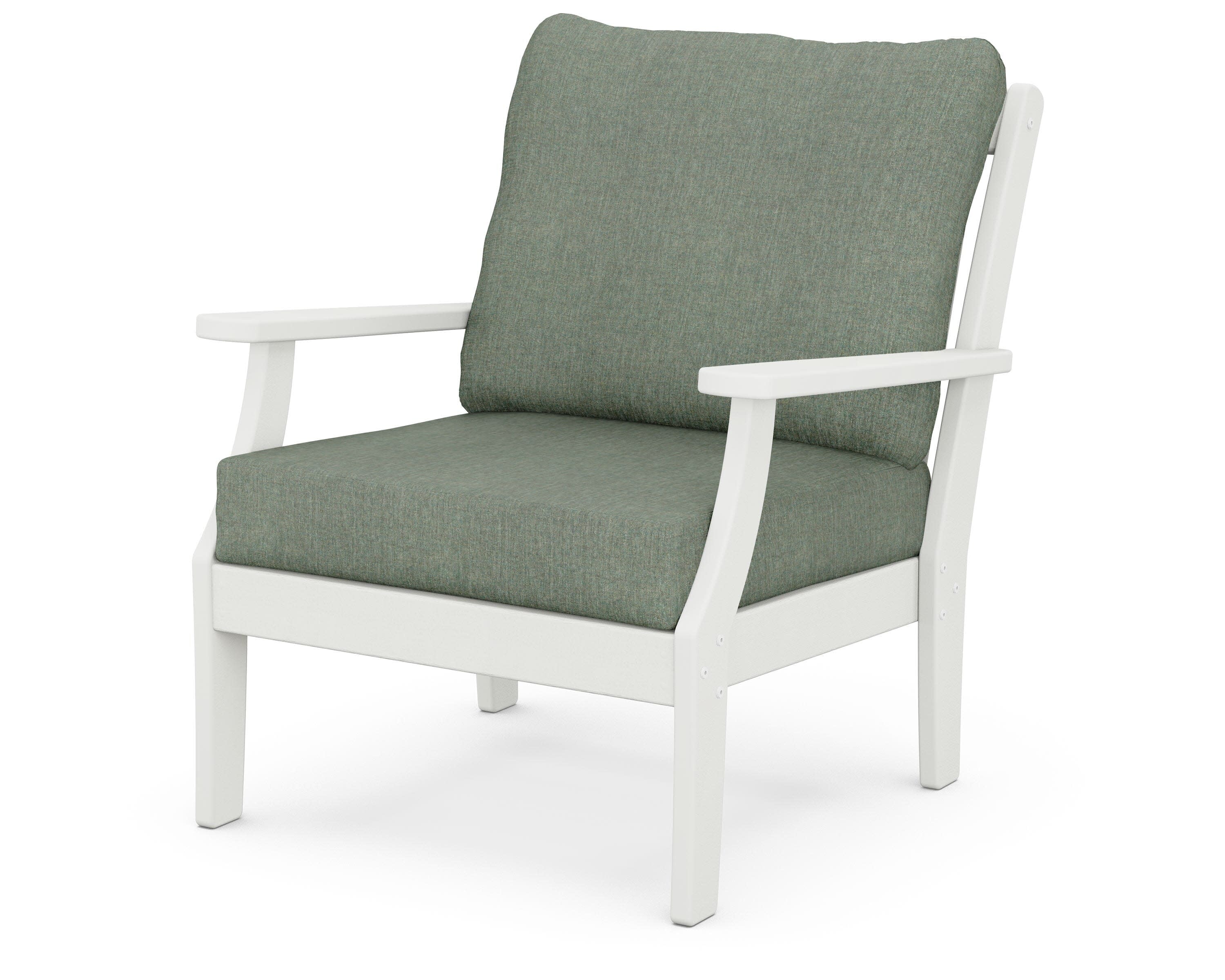 Braxton Deep Seating Chair in Vintage White / Cast Sage