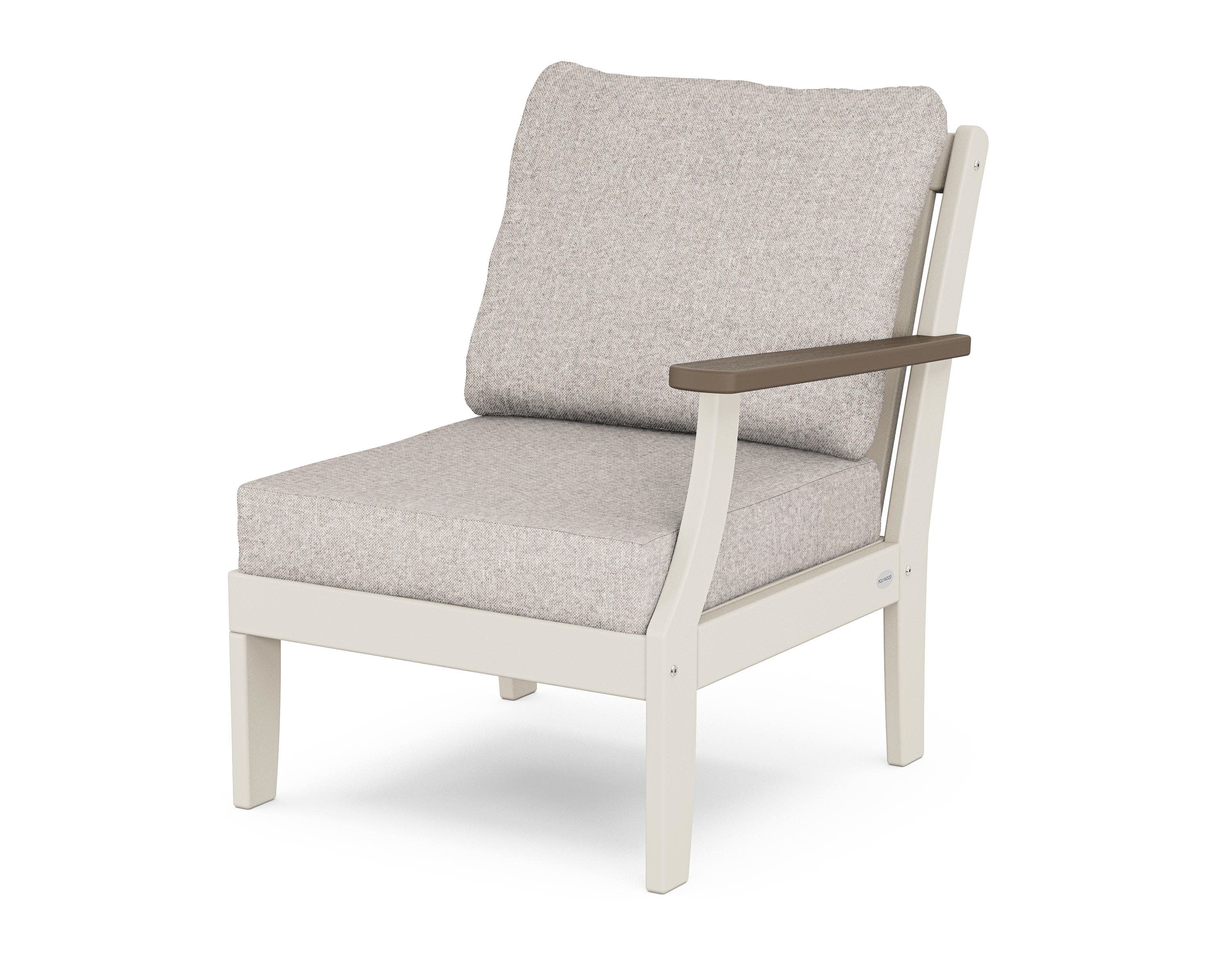 Braxton Modular Right Arm Chair in Sand / Kona / Weathered Tweed