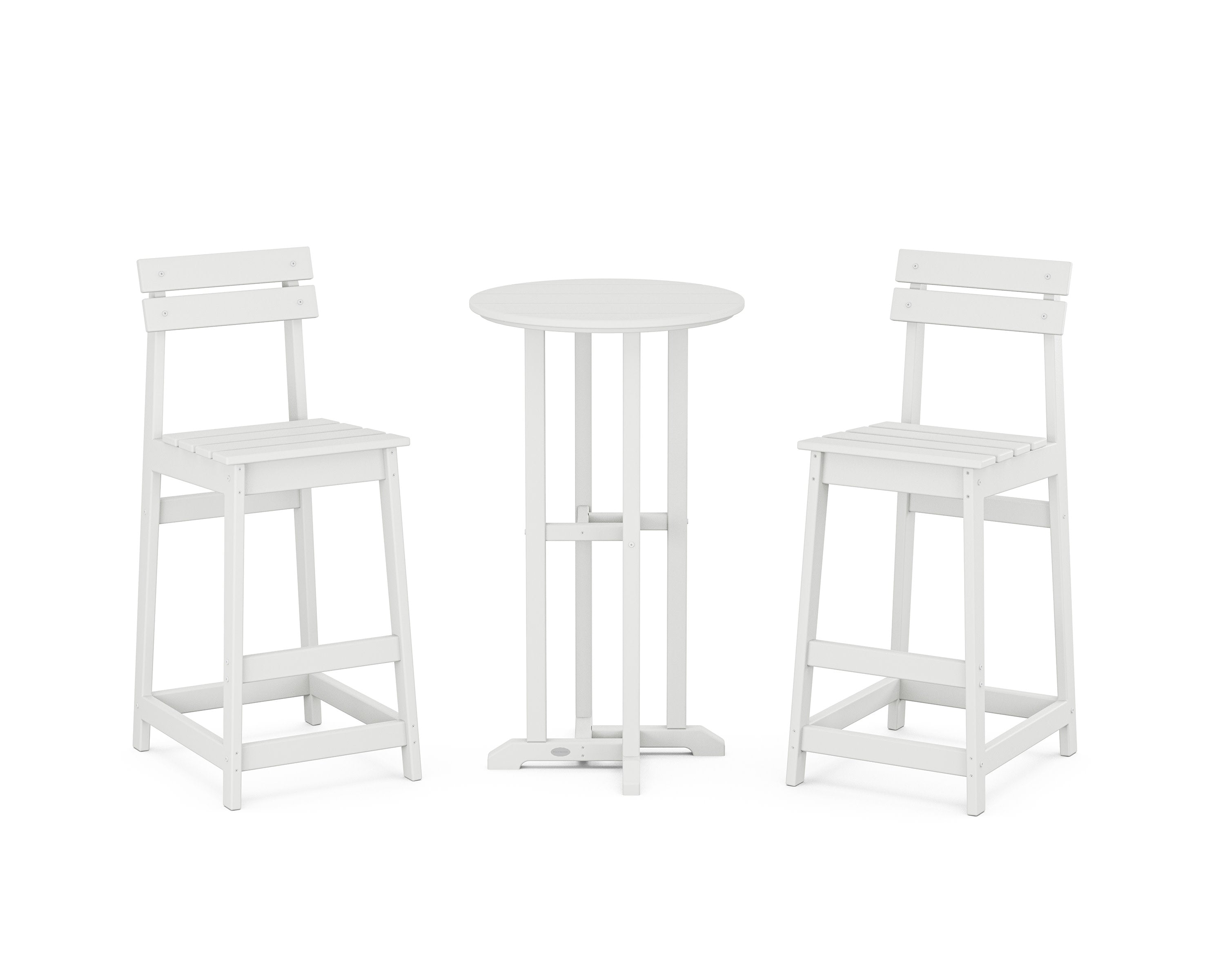 Modern Studio Plaza Bar Chair 3-Piece Bistro Set in White