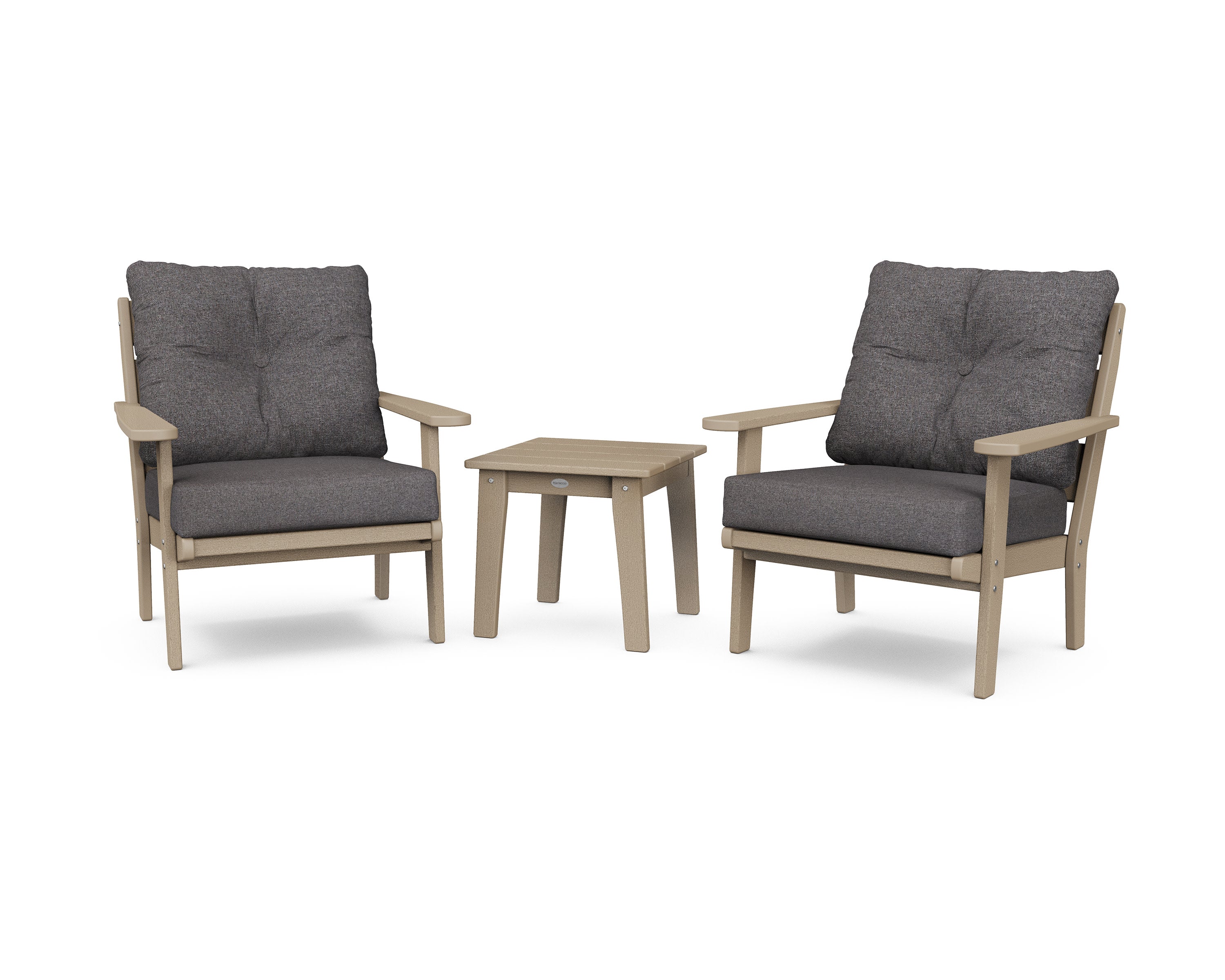 Lakeside 3-Piece Deep Seating Chair Set in Vintage Sahara / Ash Charcoal
