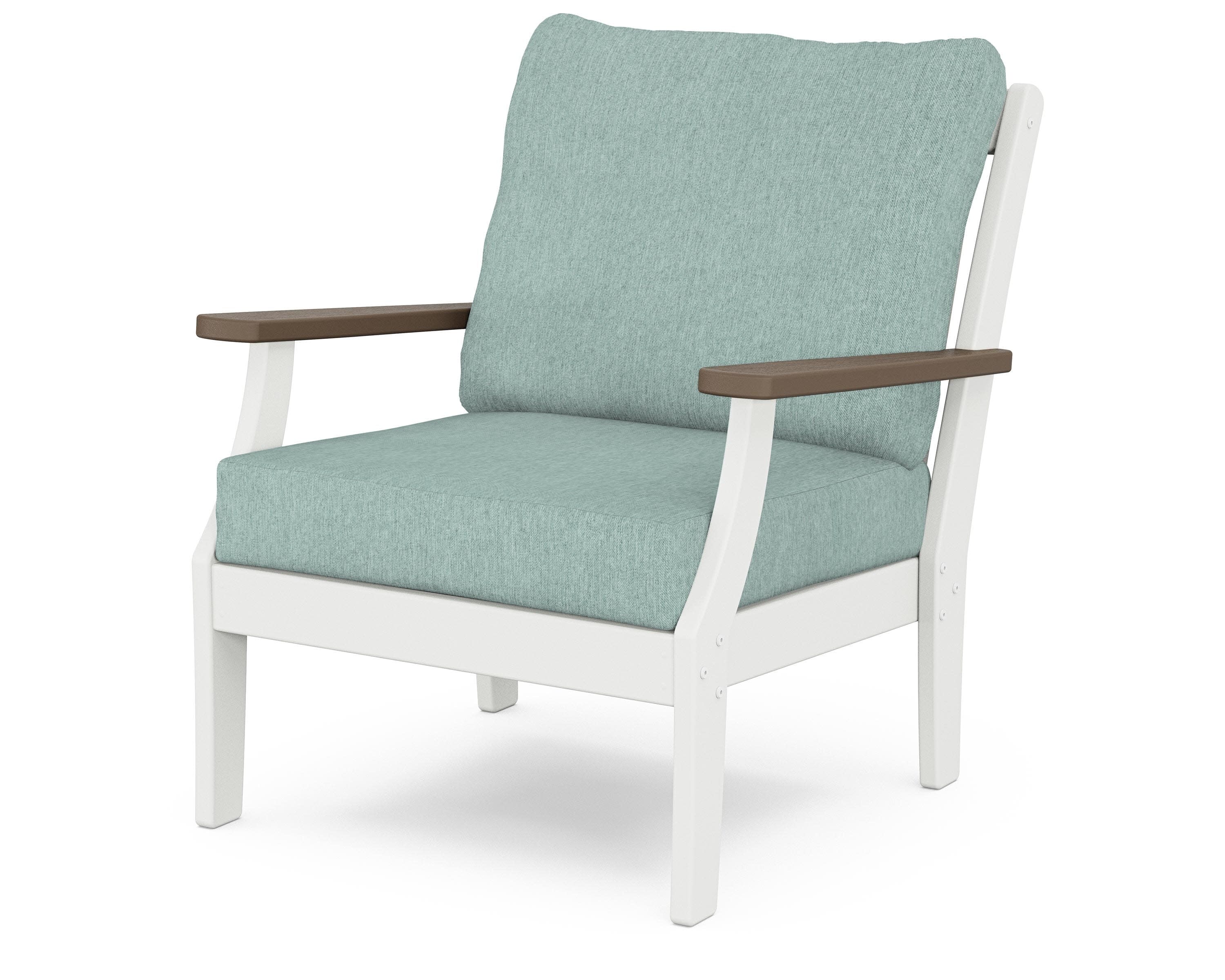 Braxton Deep Seating Chair in White / Kona / Glacier Spa