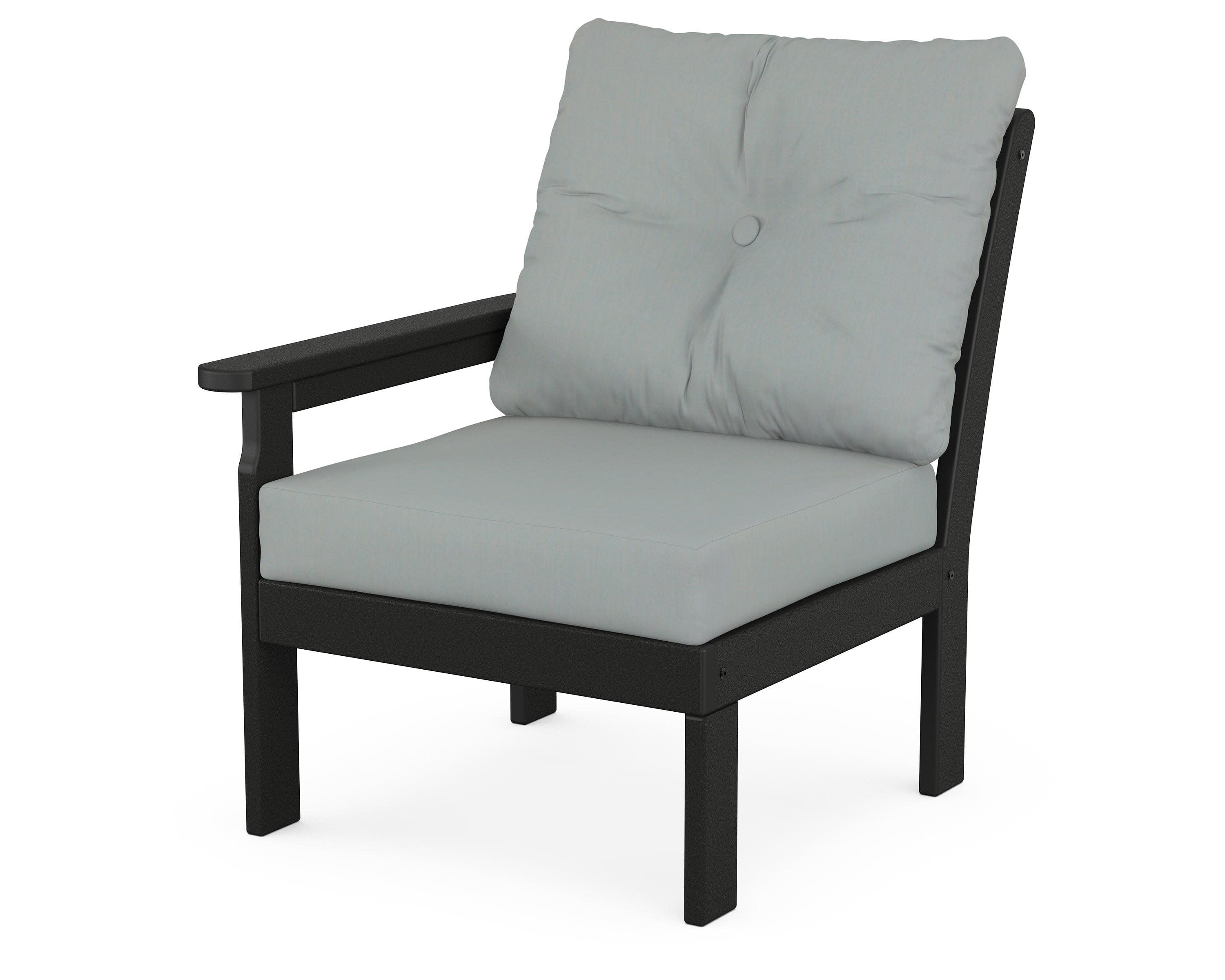 Vineyard Modular Left Arm Chair in Black / Spa