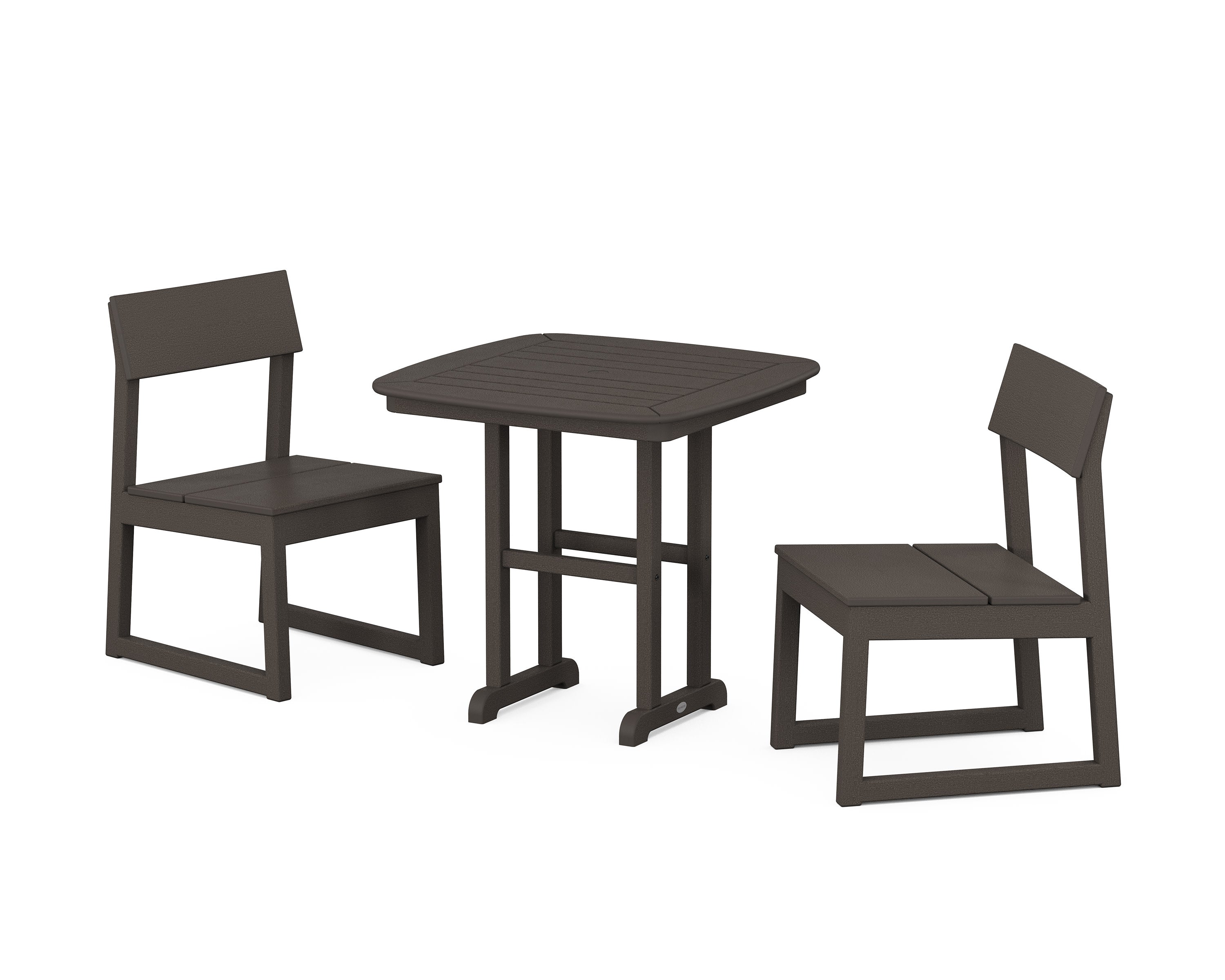 EDGE Side Chair 3-Piece Dining Set in Vintage Coffee