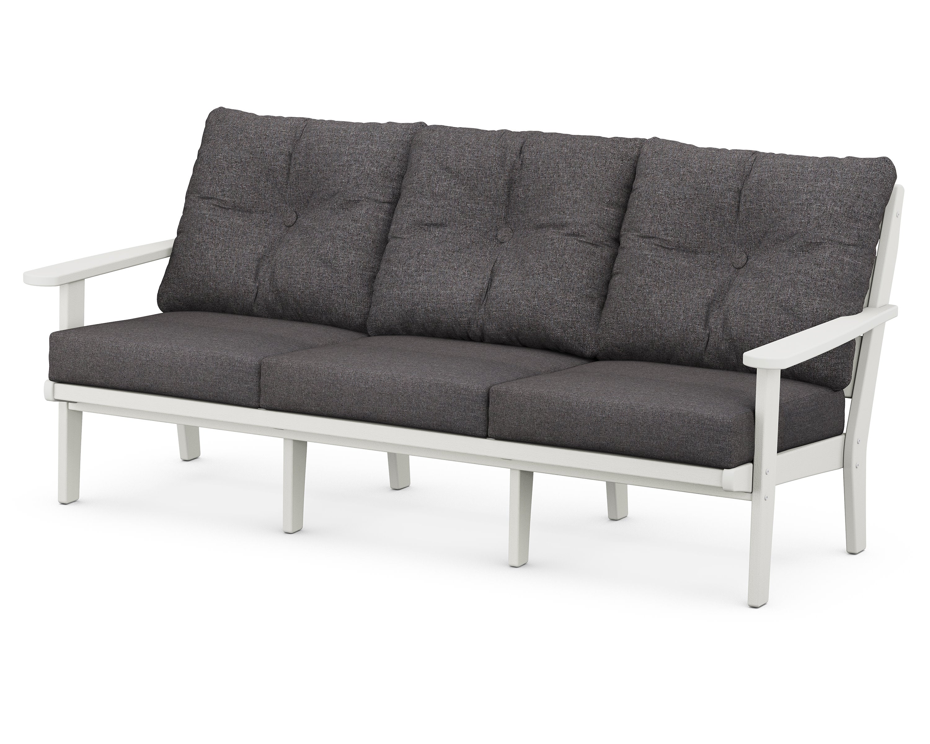 Lakeside Deep Seating Sofa in Vintage White / Ash Charcoal