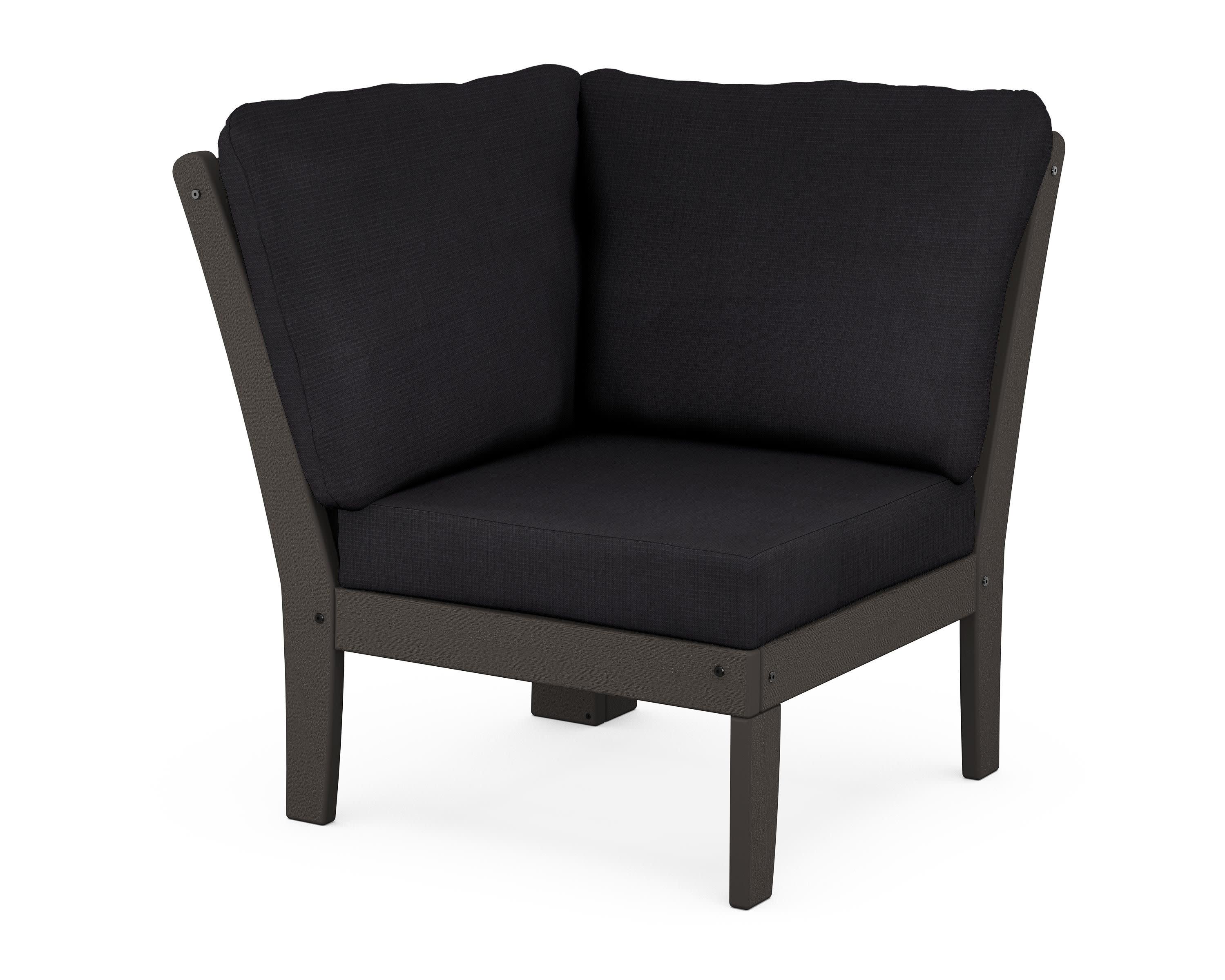 Braxton Modular Corner Chair in Vintage Coffee / Midnight Linen