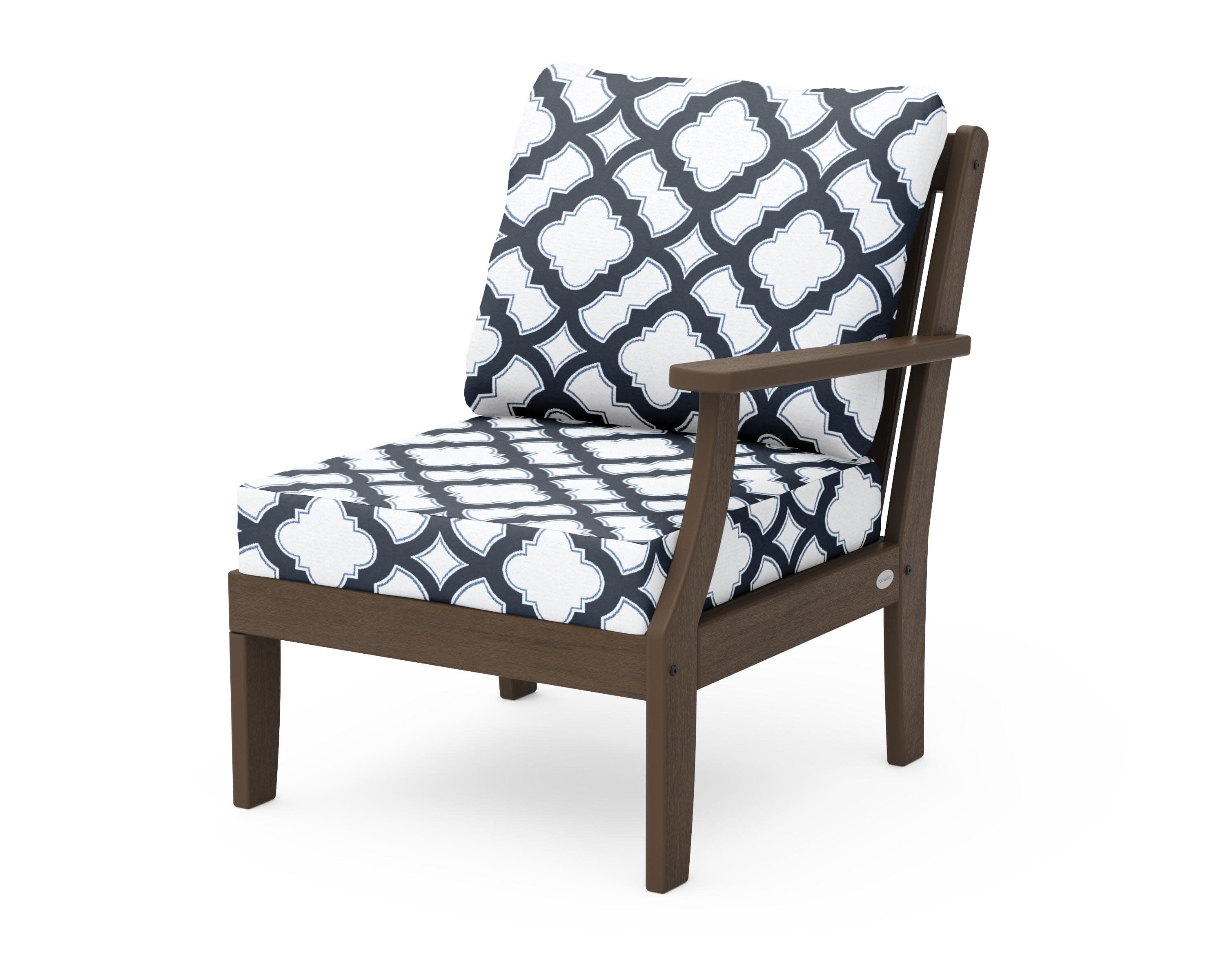 Braxton Modular Right Arm Chair in Kona / Trellis Marine Indigo