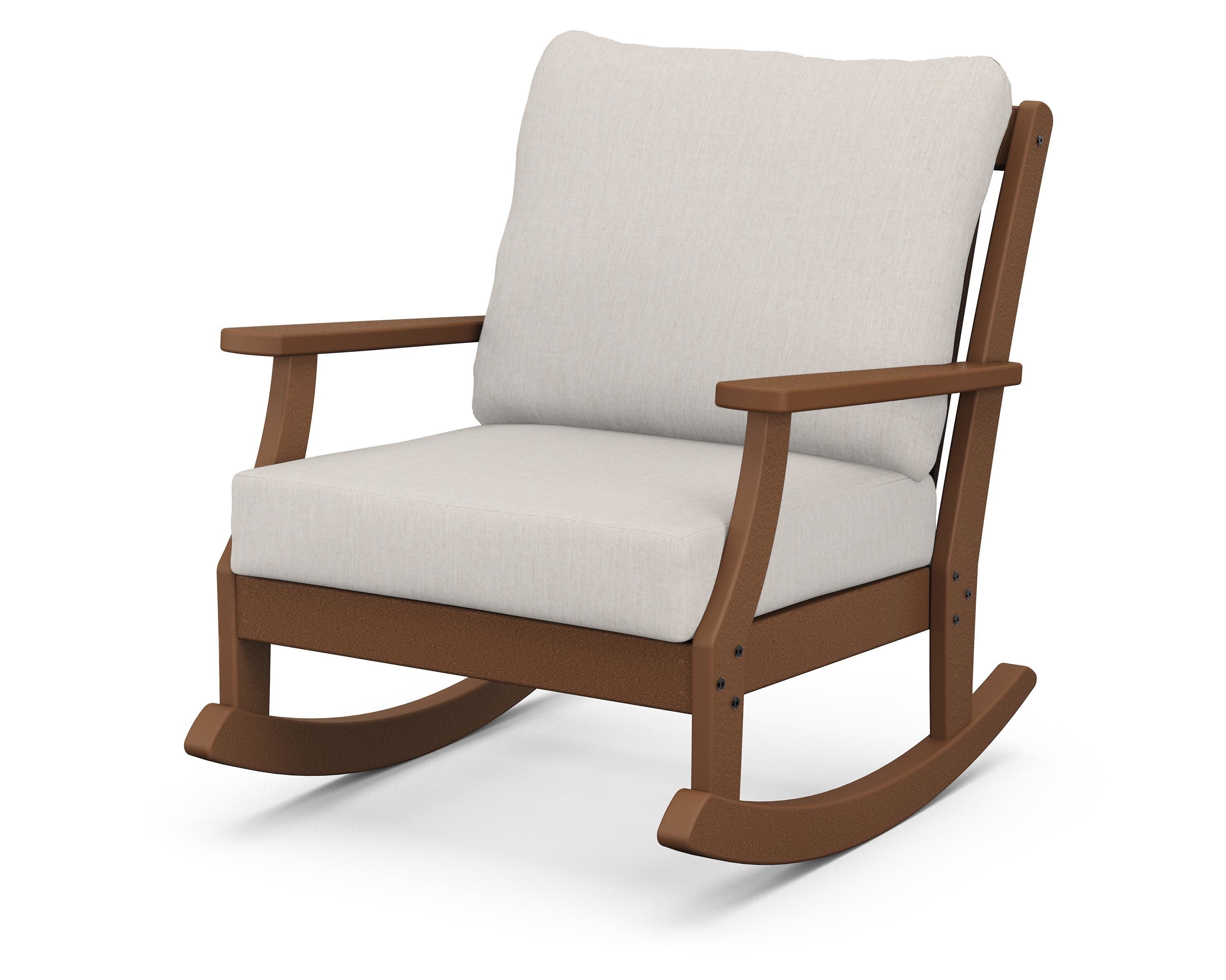 Braxton Deep Seating Rocking Chair in Teak / Cast Ash