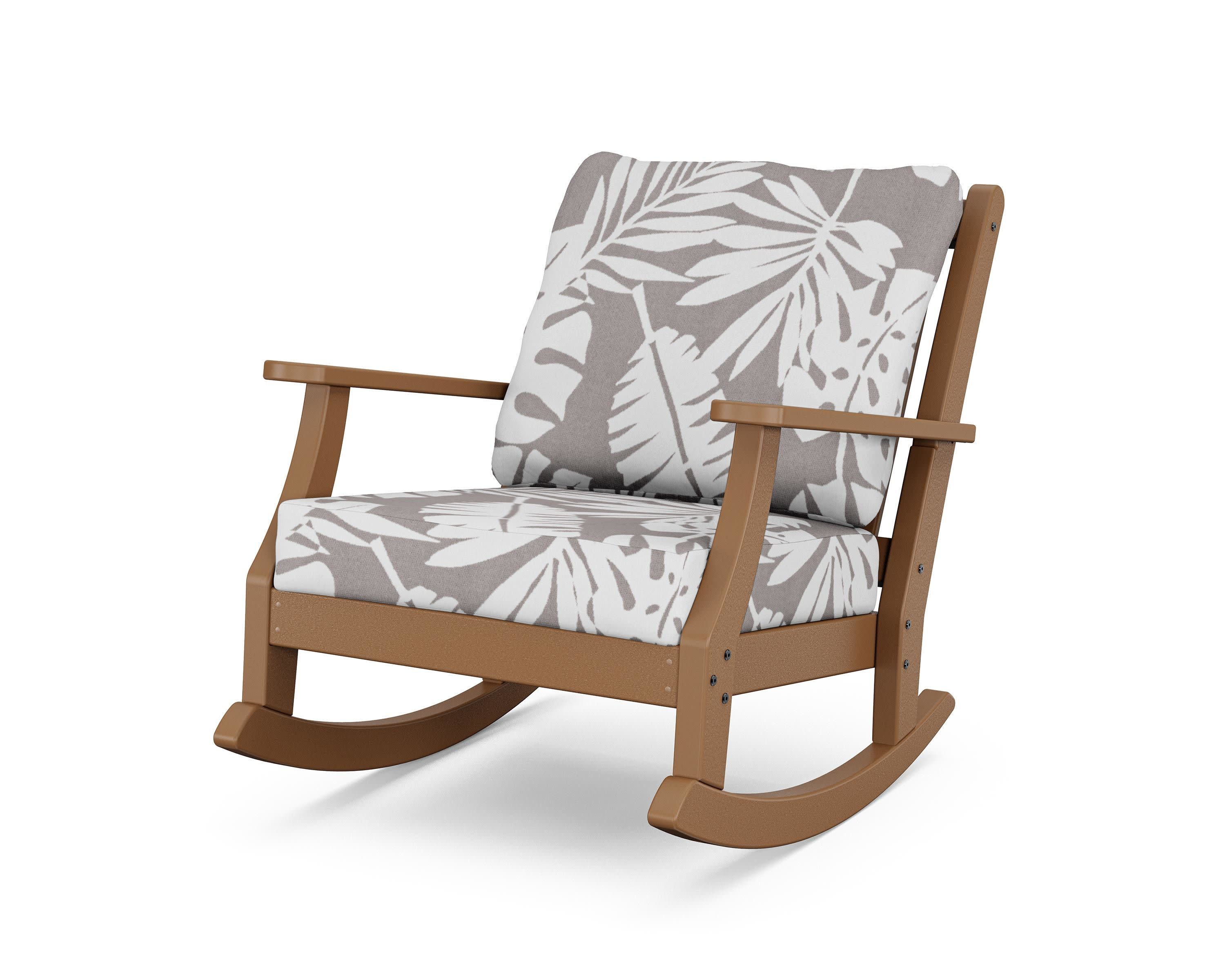 Wovendale Deep Seating Rocking Chair in Teak / Leaf Grey Mist
