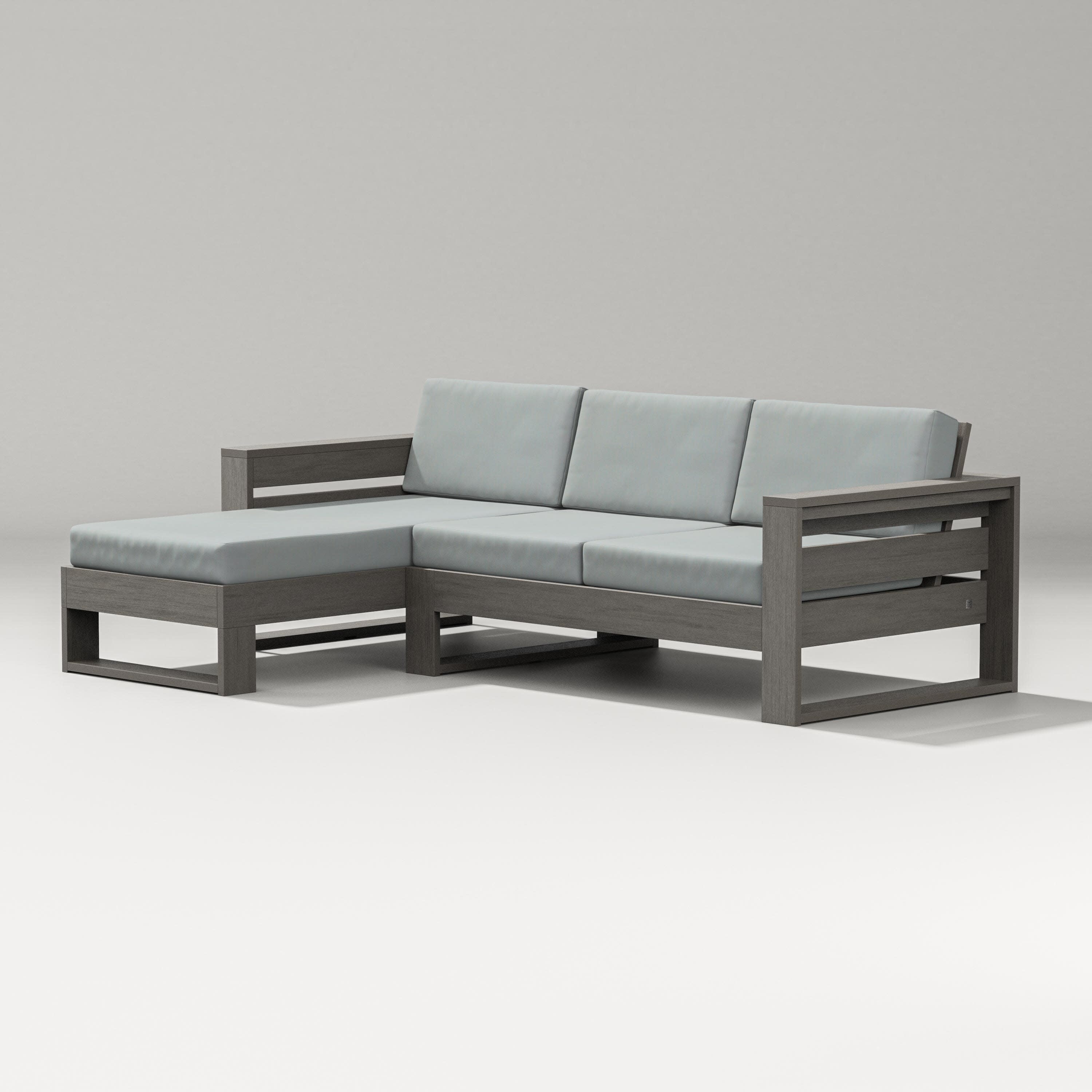 Latitude Left Chaise Sectional in Driftwood / Spa