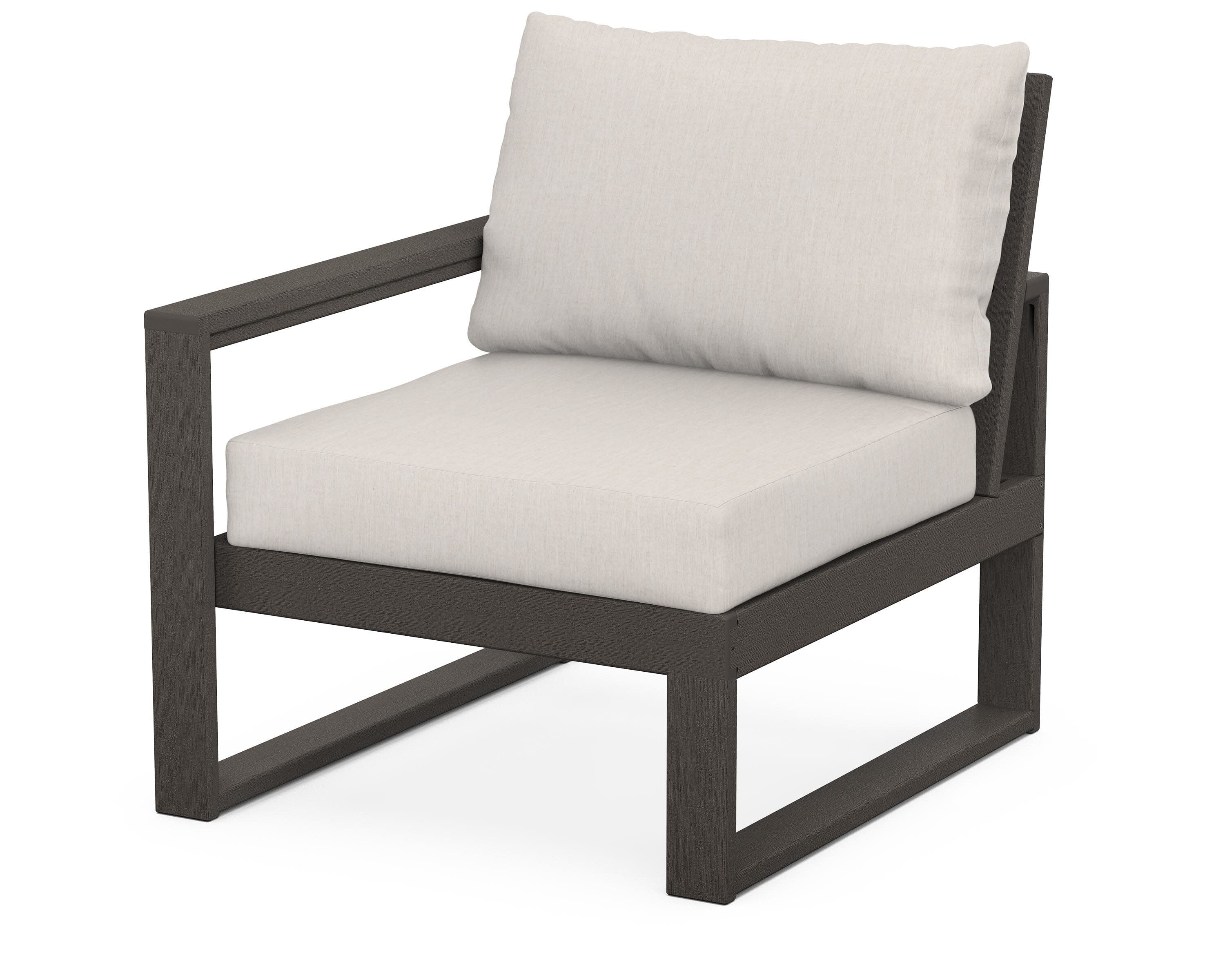 EDGE Modular Left Arm Chair in Vintage Coffee / Cast Ash