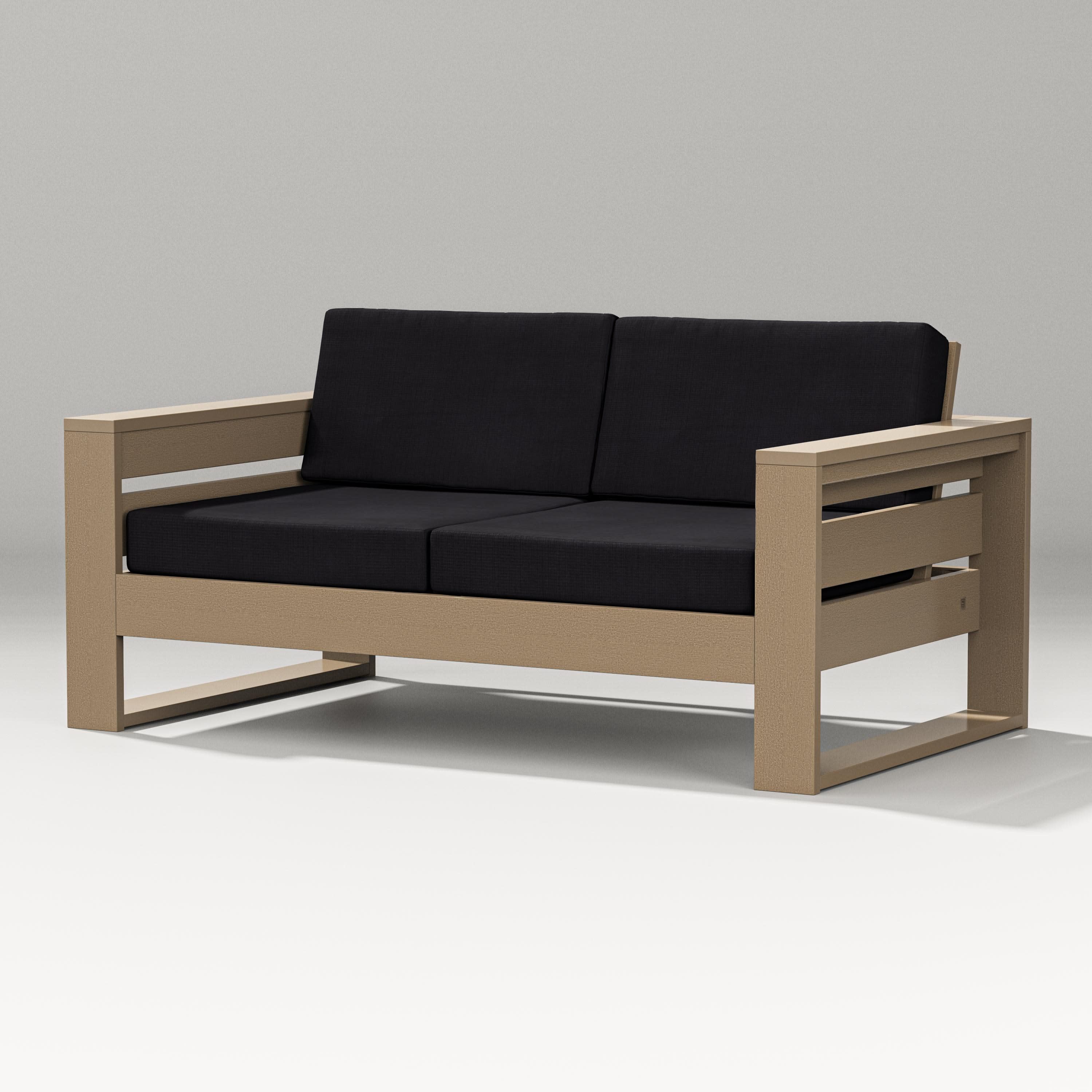 Latitude Loveseat in Vintage Sahara / Midnight Linen