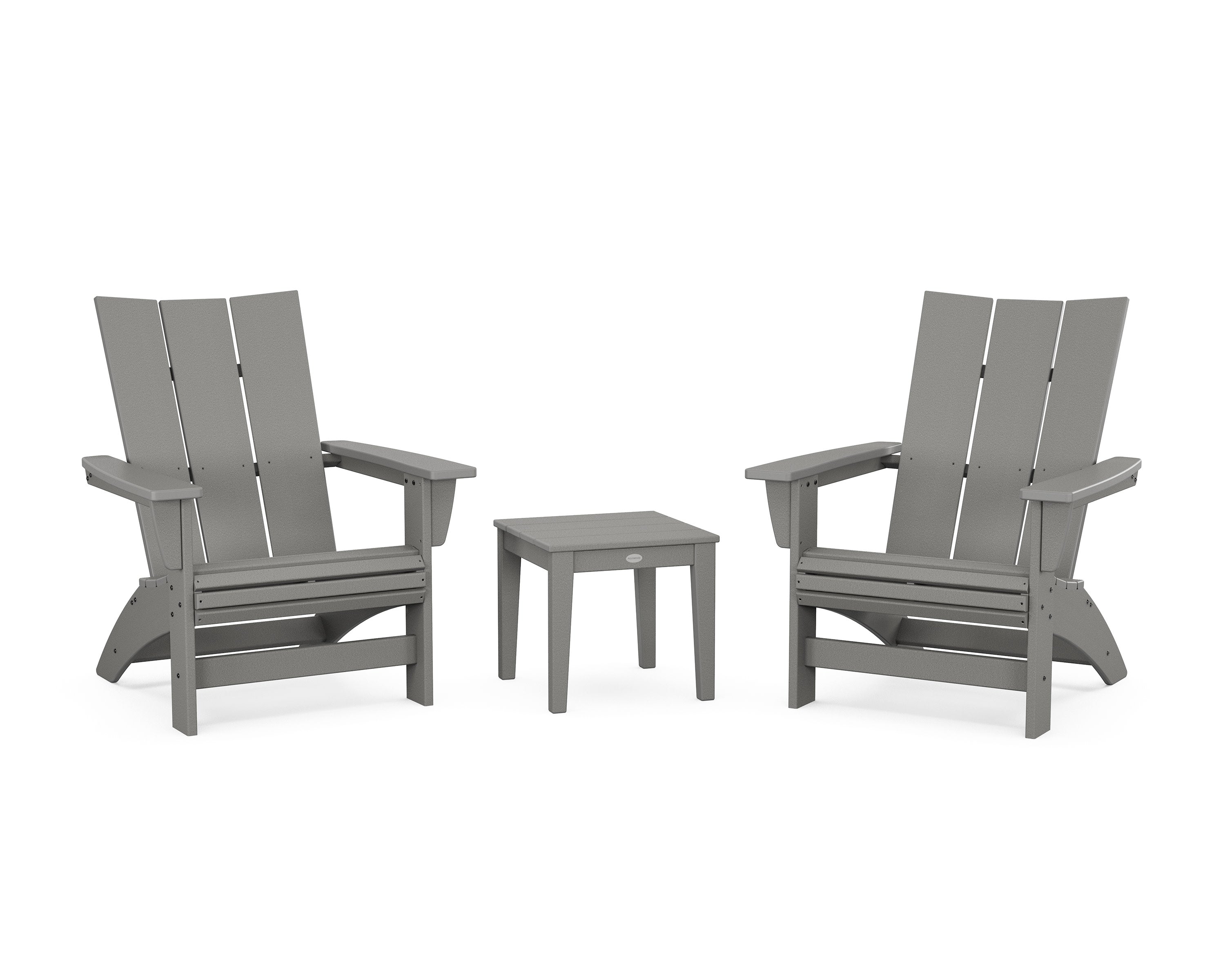 3-Piece Modern Grand Adirondack Set in Slate Grey