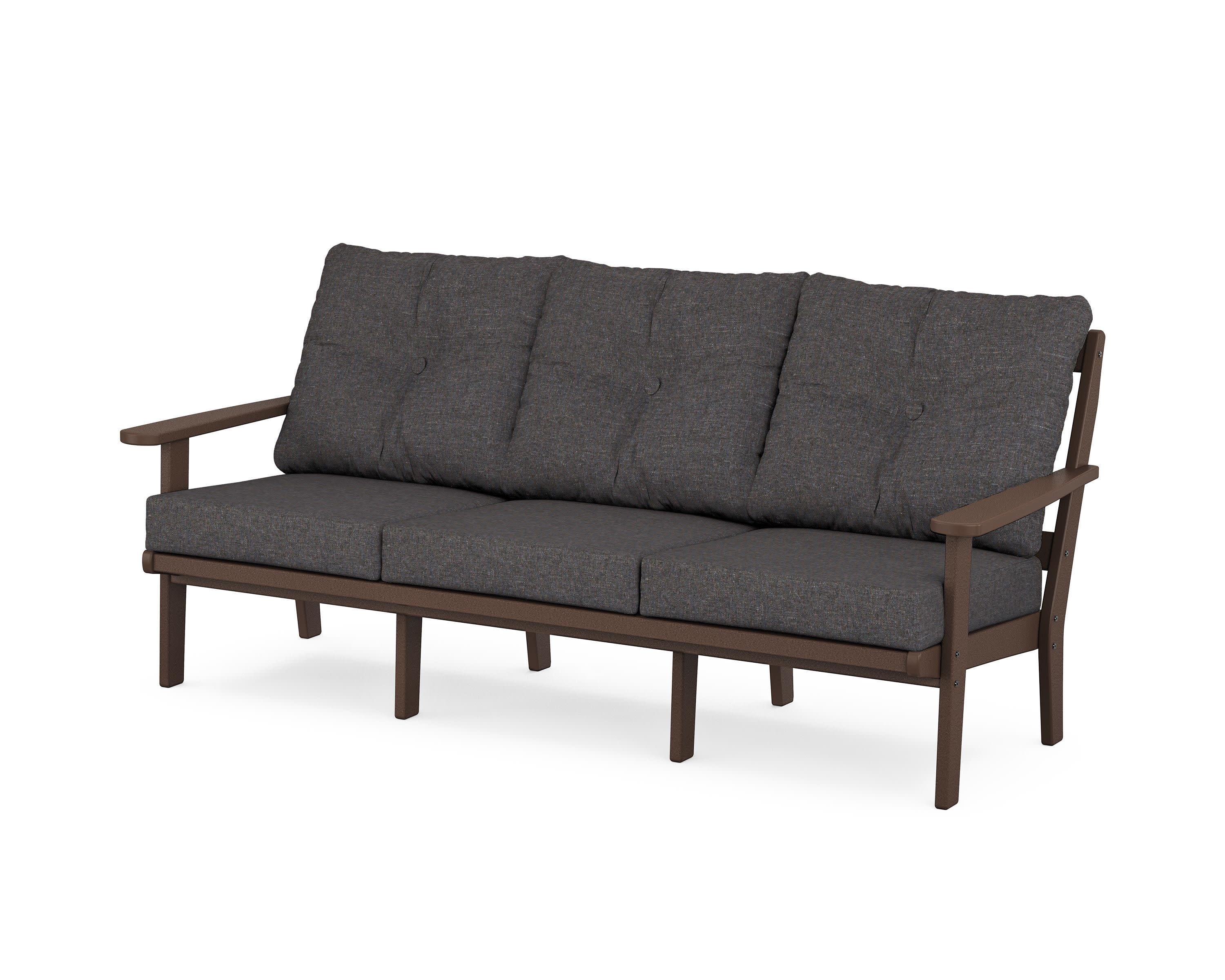 Mission Deep Seating Sofa in Mahogany / Ash Charcoal