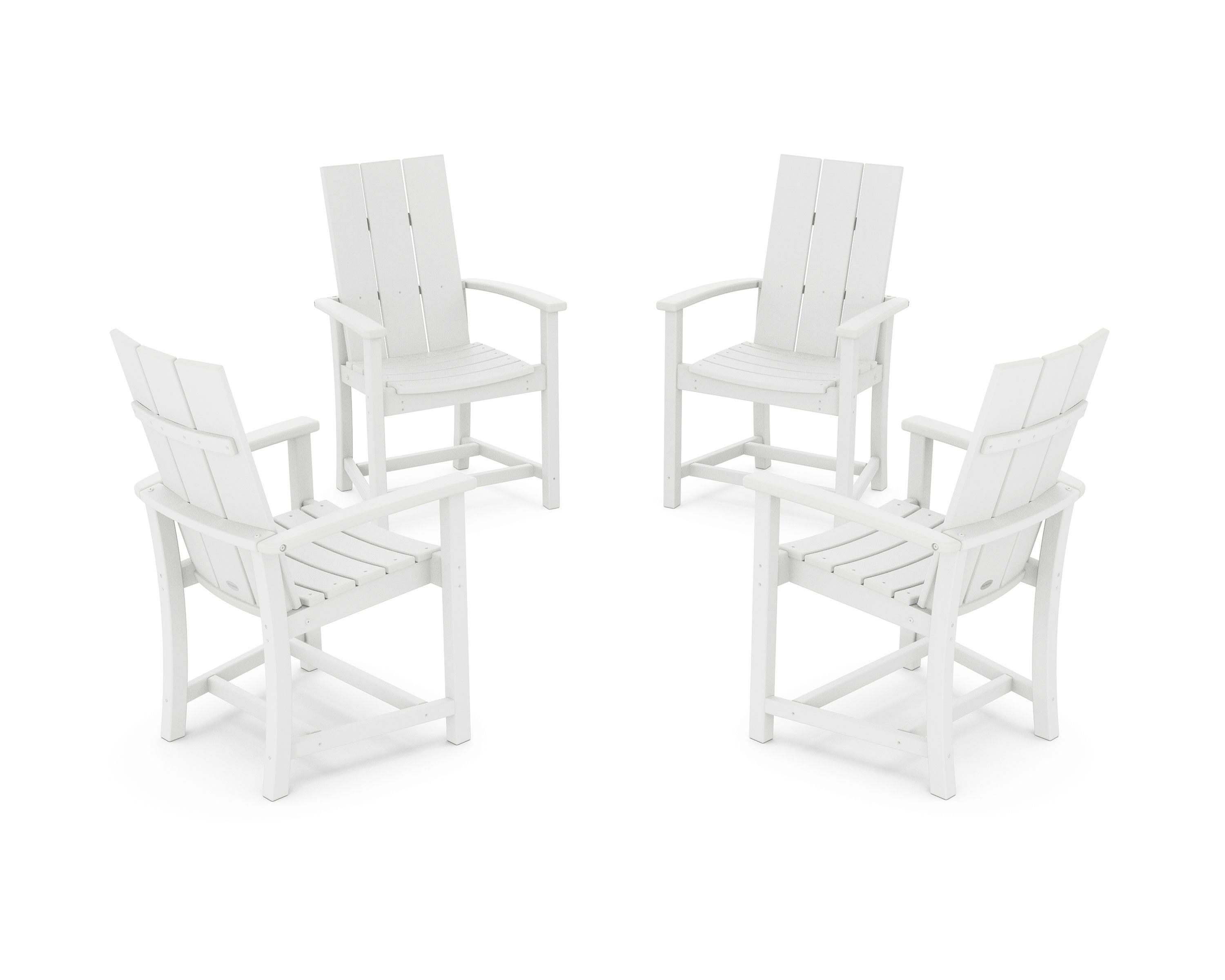 Modern 4-Piece Upright Adirondack Conversation Set in White