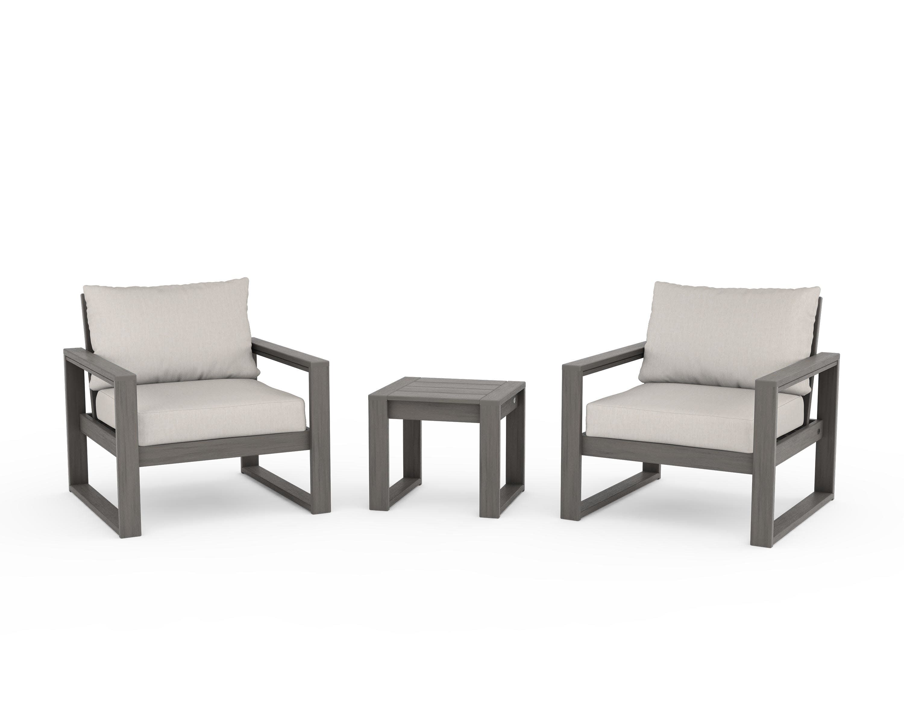 EDGE Sectional 3-Piece Deep Seating Set in Driftwood / Cast Ash