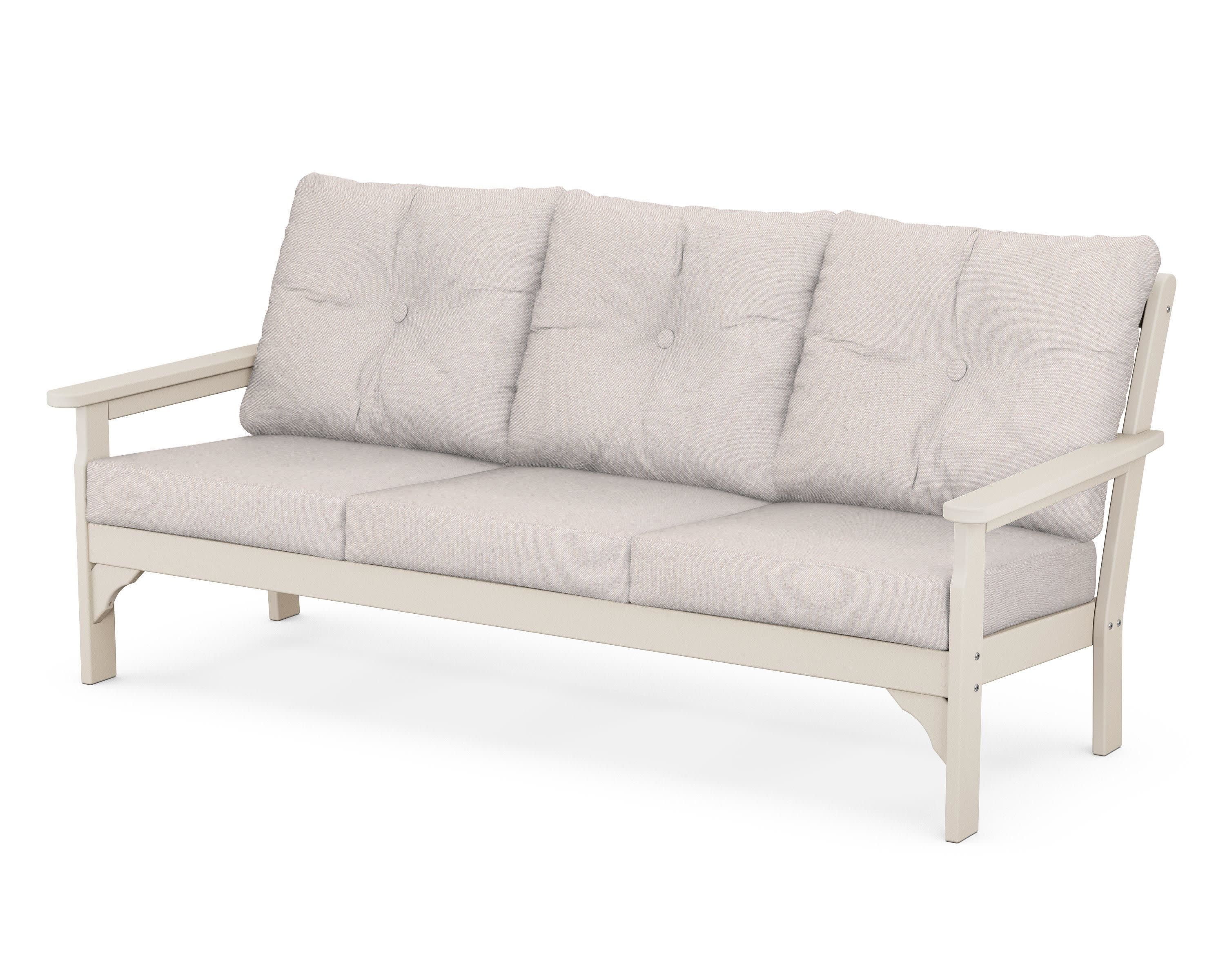Vineyard Deep Seating Sofa in Sand / Dune Burlap