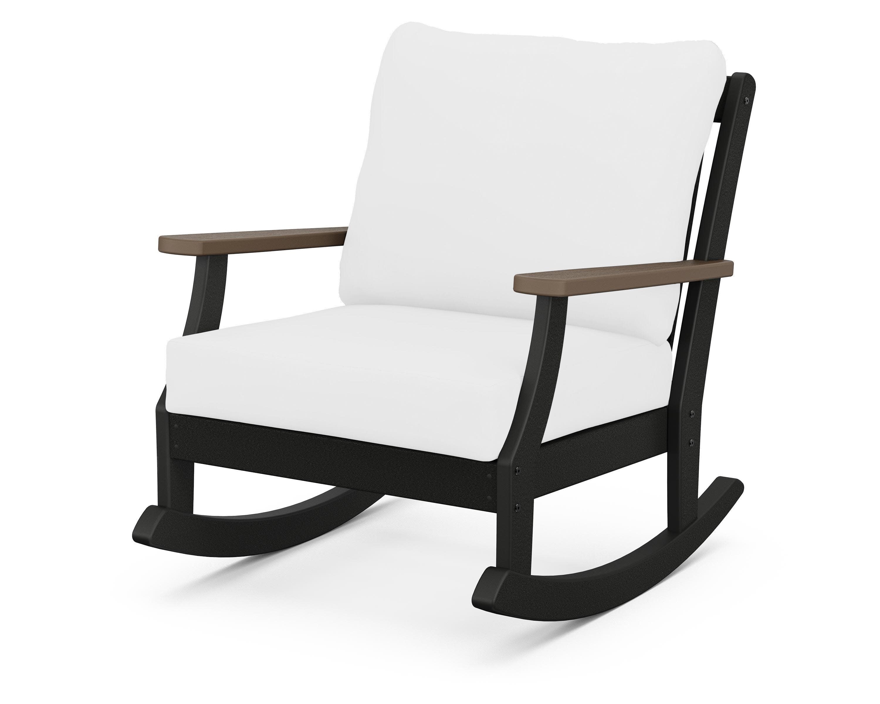 Braxton Deep Seating Rocking Chair in Black / Kona / Natural