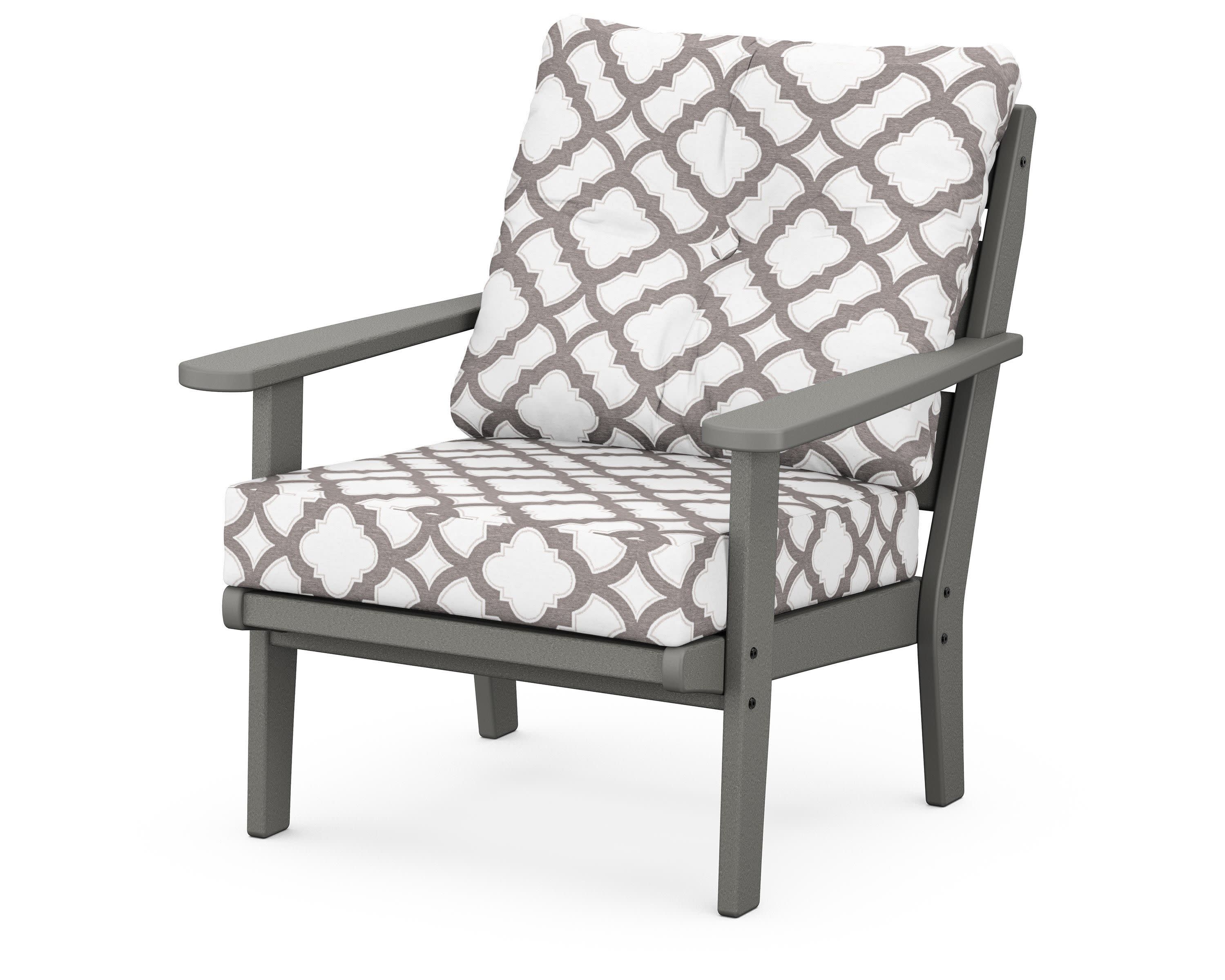 Lakeside Deep Seating Chair in Slate Grey / Trellis Grey Mist