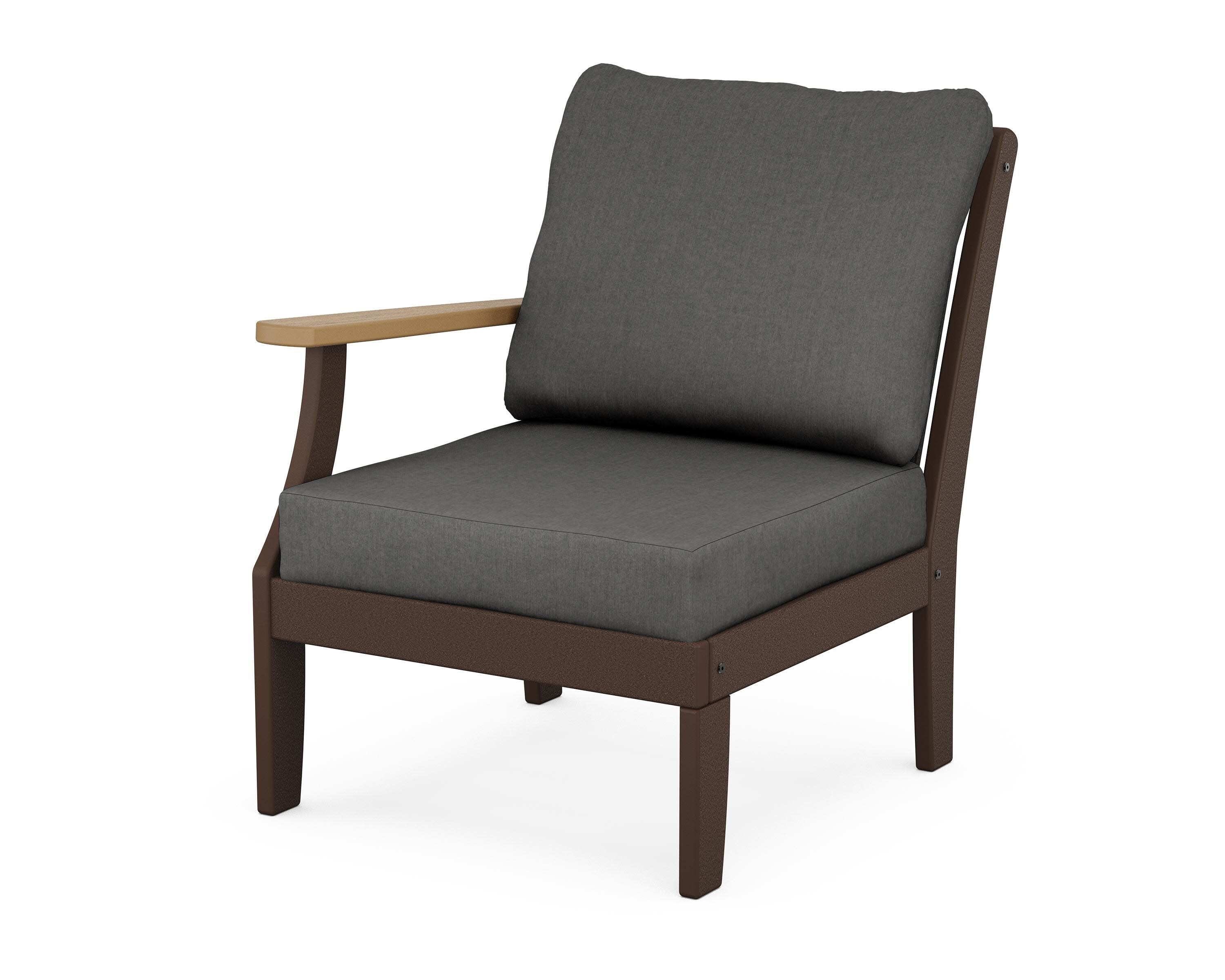 Braxton Modular Left Arm Chair in Mahogany / Natural / Spectrum Carbon