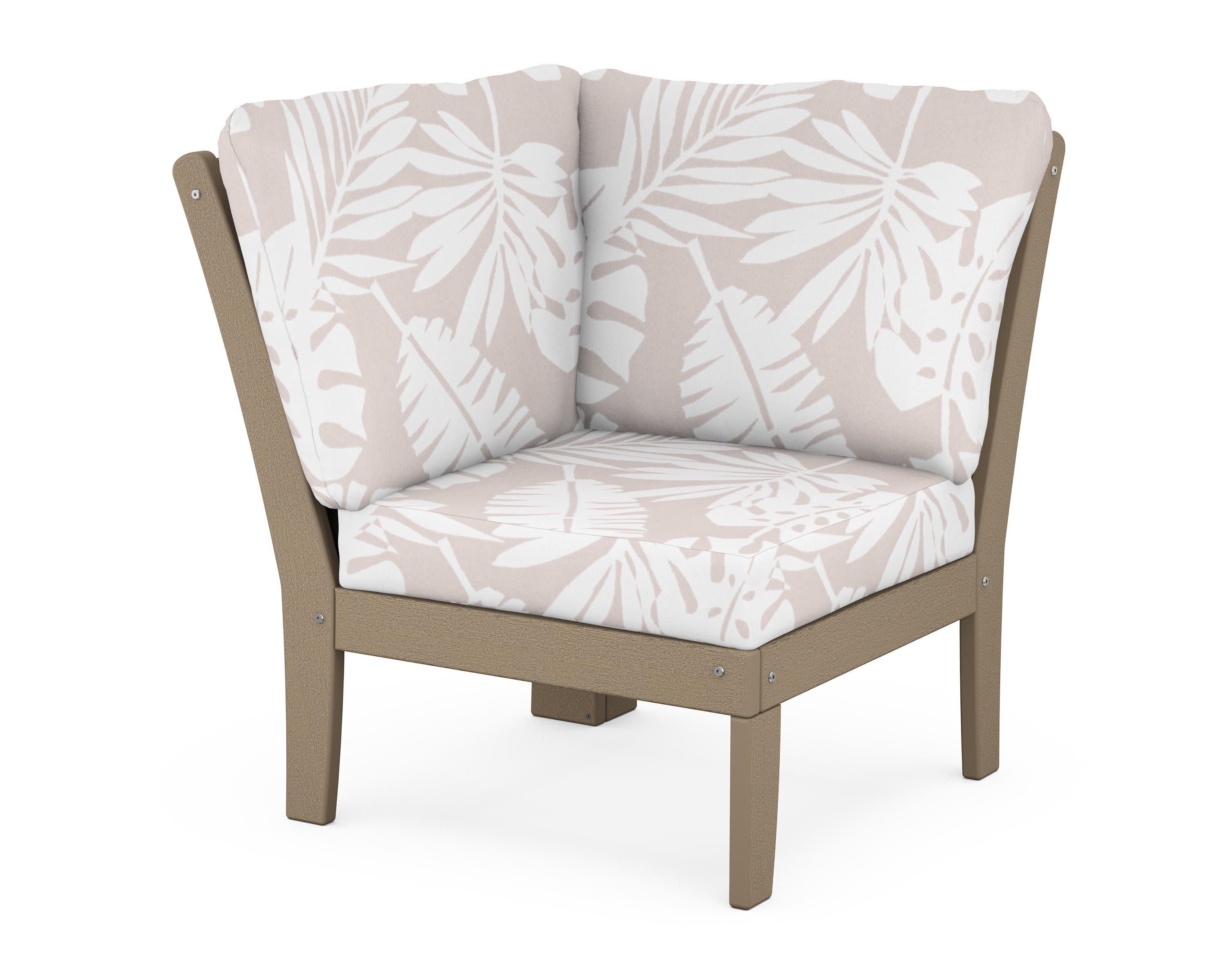 Braxton Modular Corner Chair in Vintage Sahara / Leaf Dune Burlap