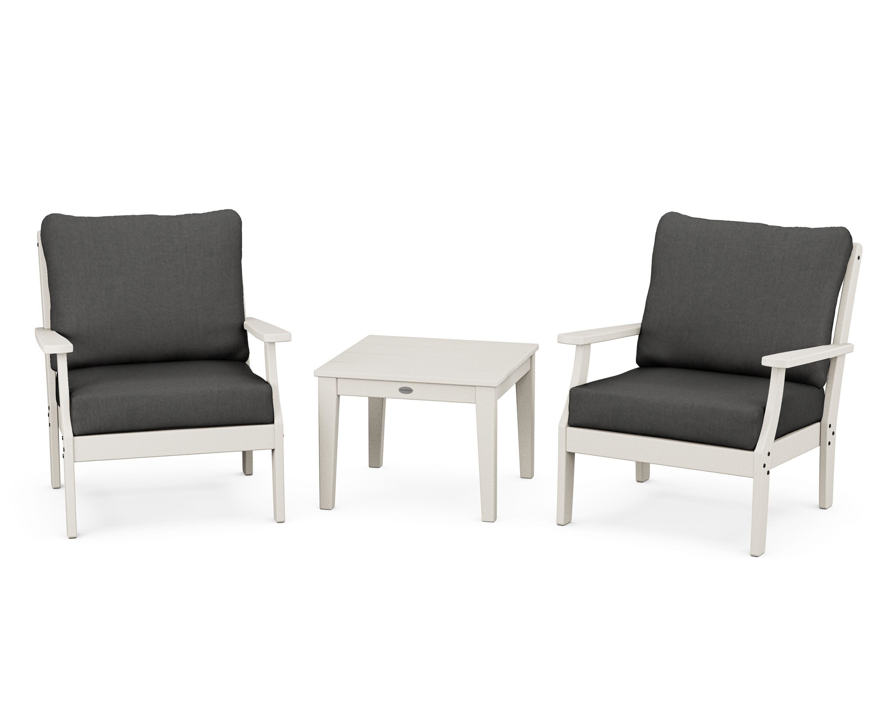 Braxton 3-Piece Deep Seating Set in Sand / Spectrum Carbon