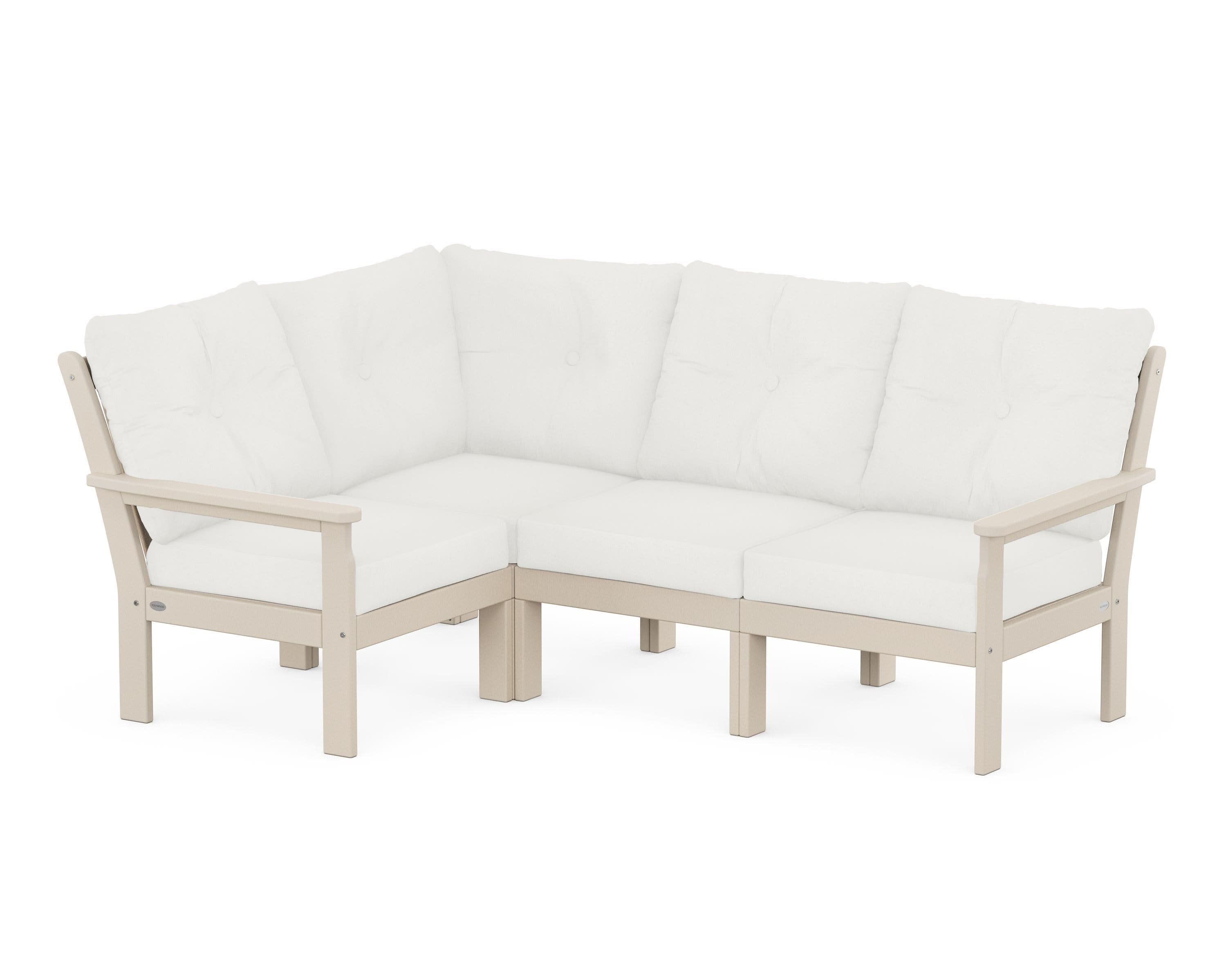 Vineyard 4-Piece Sectional in Sand / Natural Linen