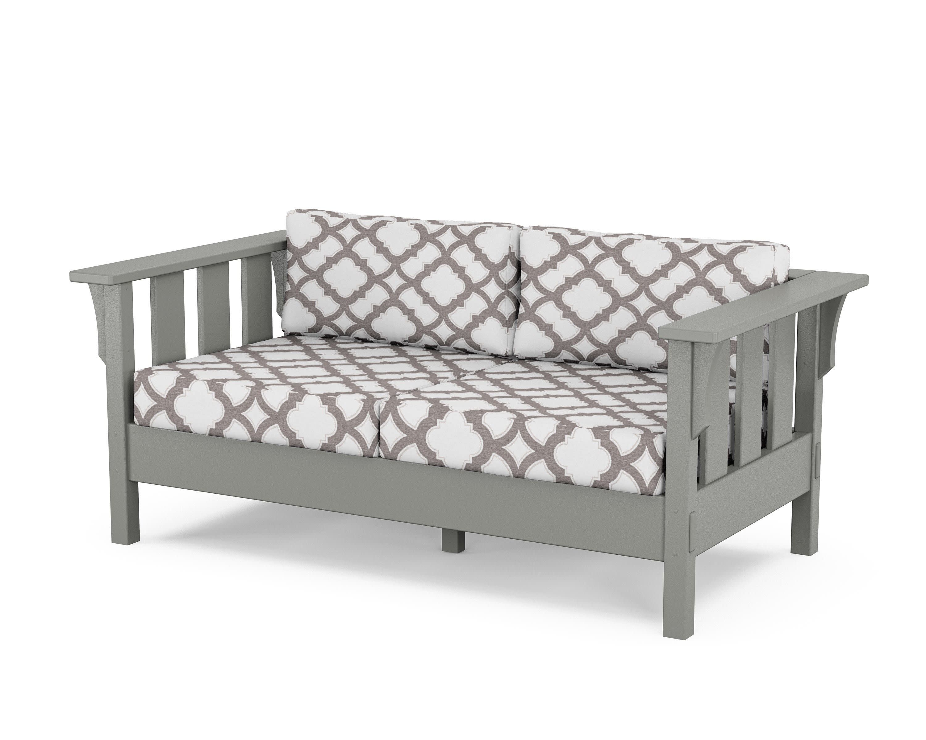 Acadia Deep Seating Loveseat in Slate Grey / Trellis Grey Mist